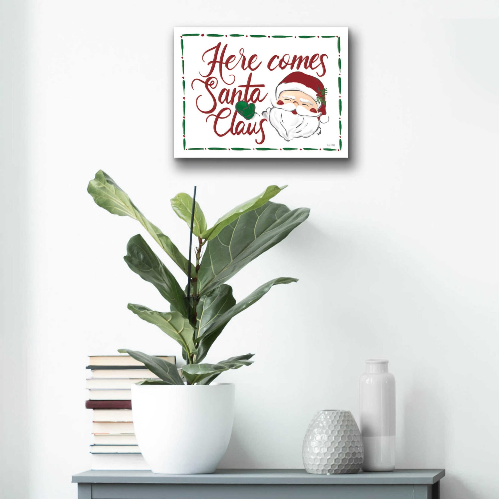 Epic Art 'Here Comes Santa Claus' by House Fenway, Acrylic Glass Wall Art,16x12