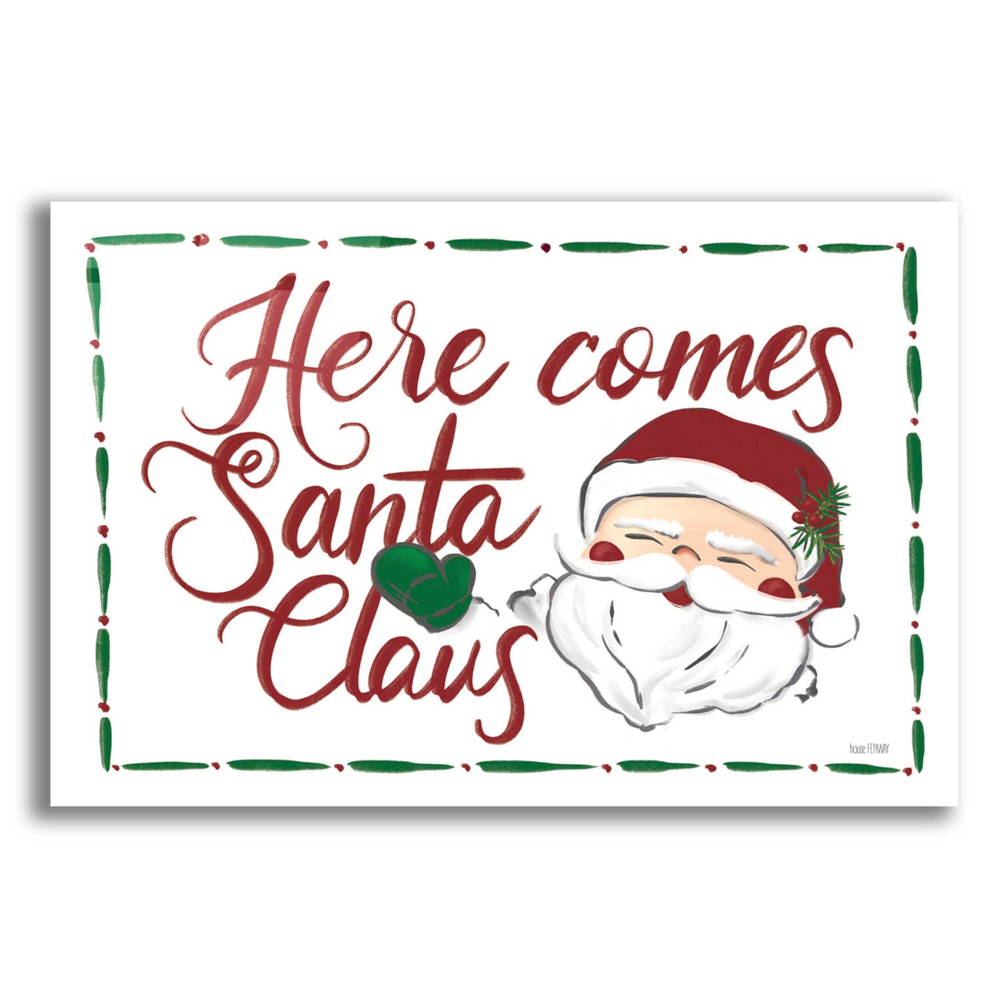 Epic Art 'Here Comes Santa Claus' by House Fenway, Acrylic Glass Wall Art,16x12