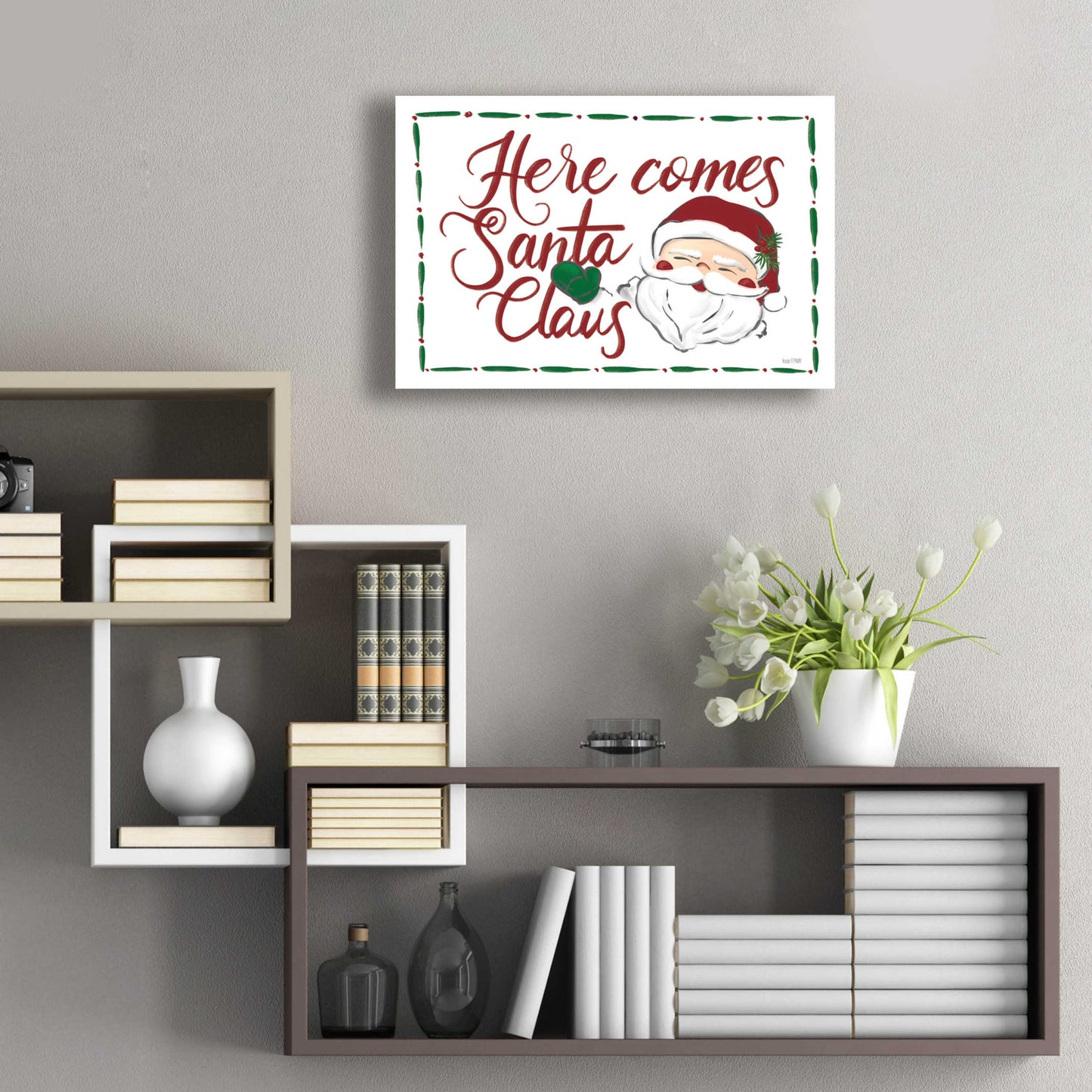 Epic Art 'Here Comes Santa Claus' by House Fenway, Acrylic Glass Wall Art,24x16