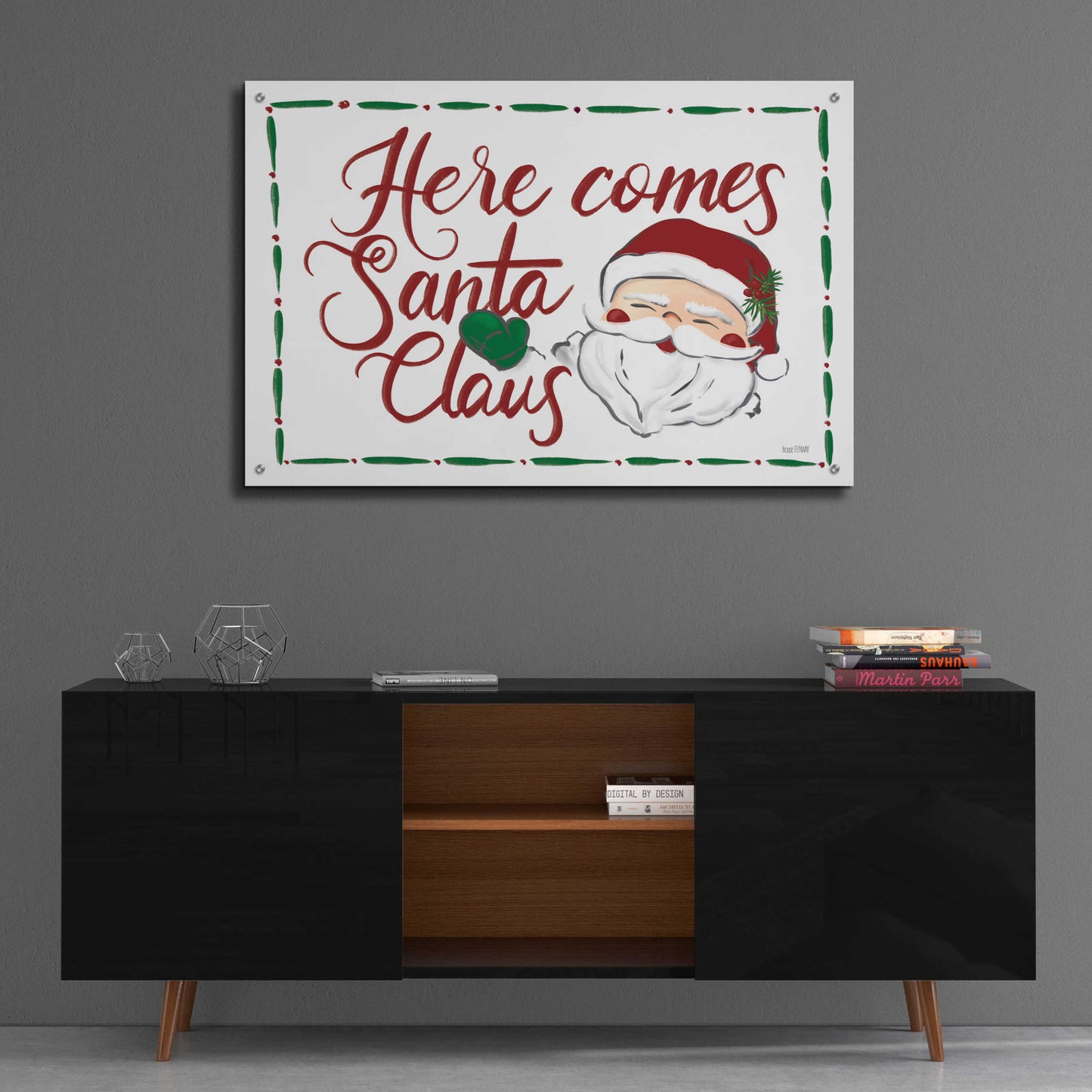 Epic Art 'Here Comes Santa Claus' by House Fenway, Acrylic Glass Wall Art,36x24