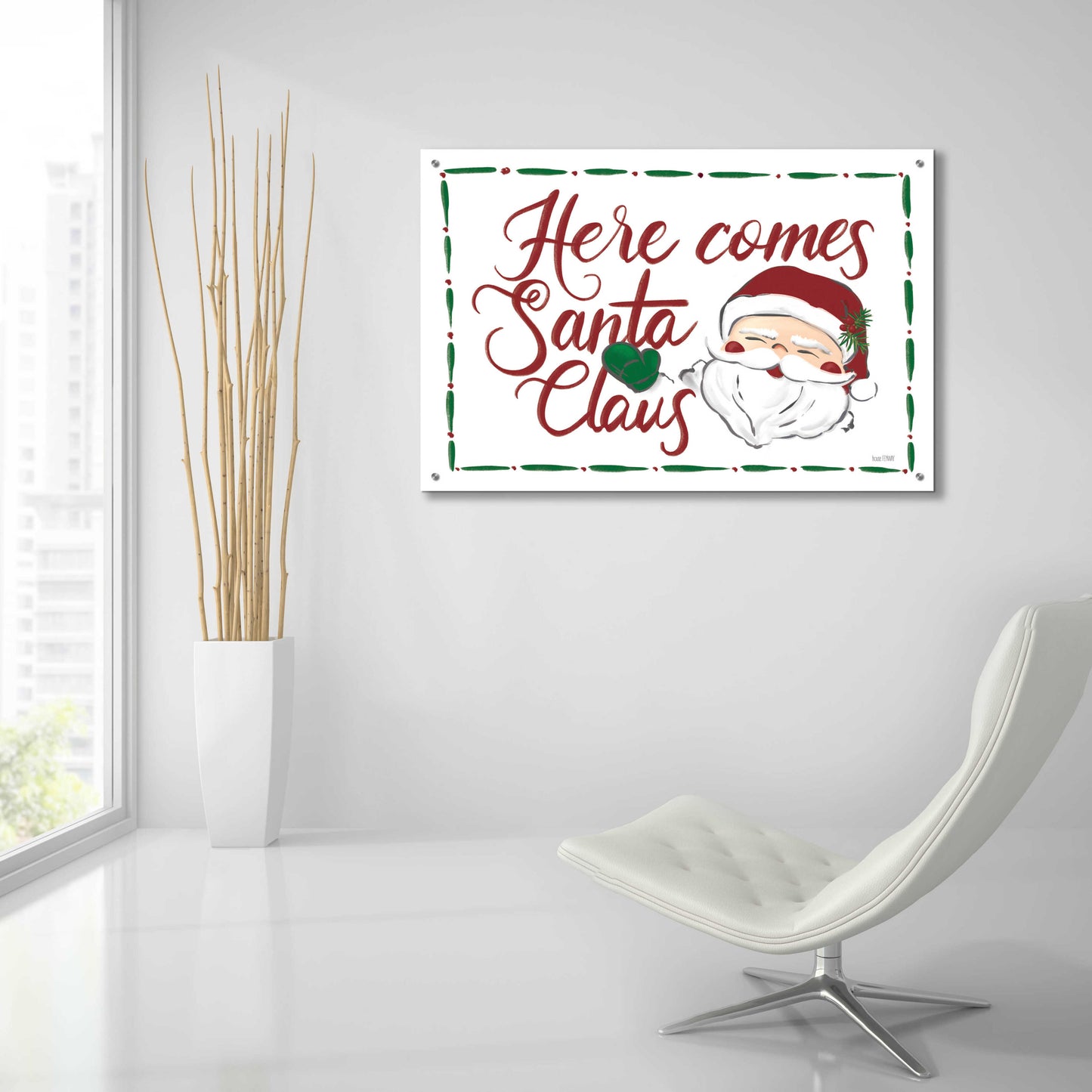 Epic Art 'Here Comes Santa Claus' by House Fenway, Acrylic Glass Wall Art,36x24