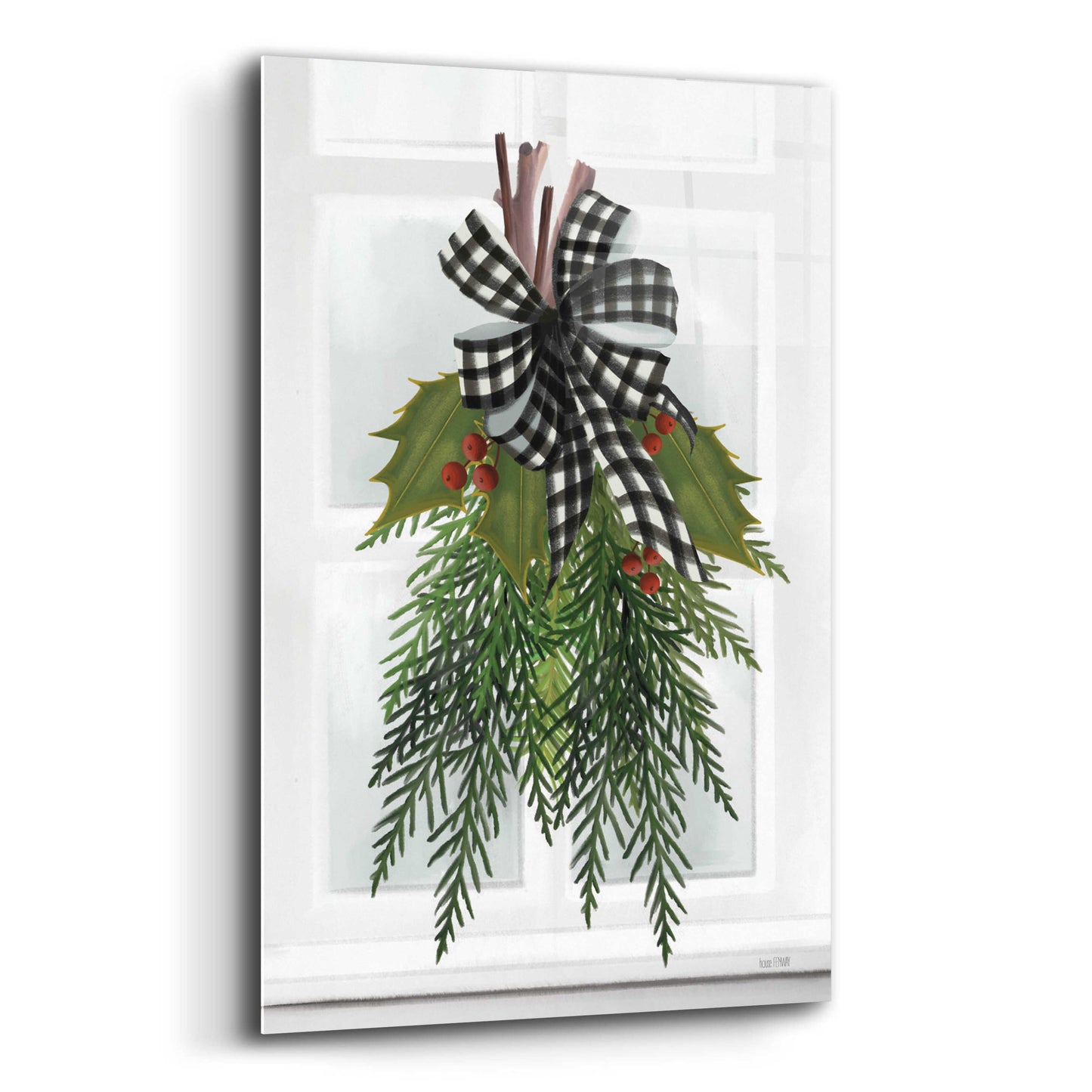 Epic Art 'Holly Christmas Swag' by House Fenway, Acrylic Glass Wall Art,12x16