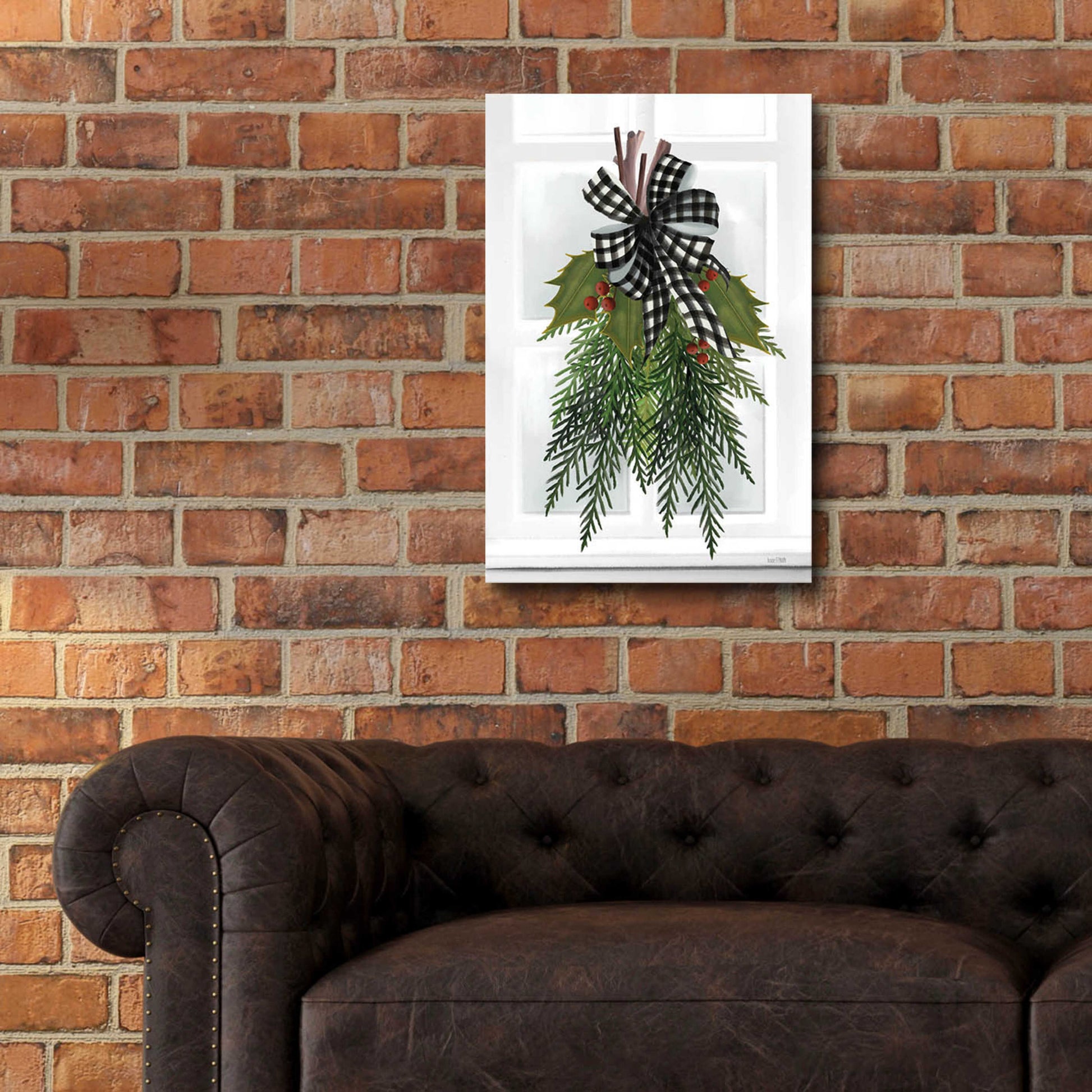 Epic Art 'Holly Christmas Swag' by House Fenway, Acrylic Glass Wall Art,16x24