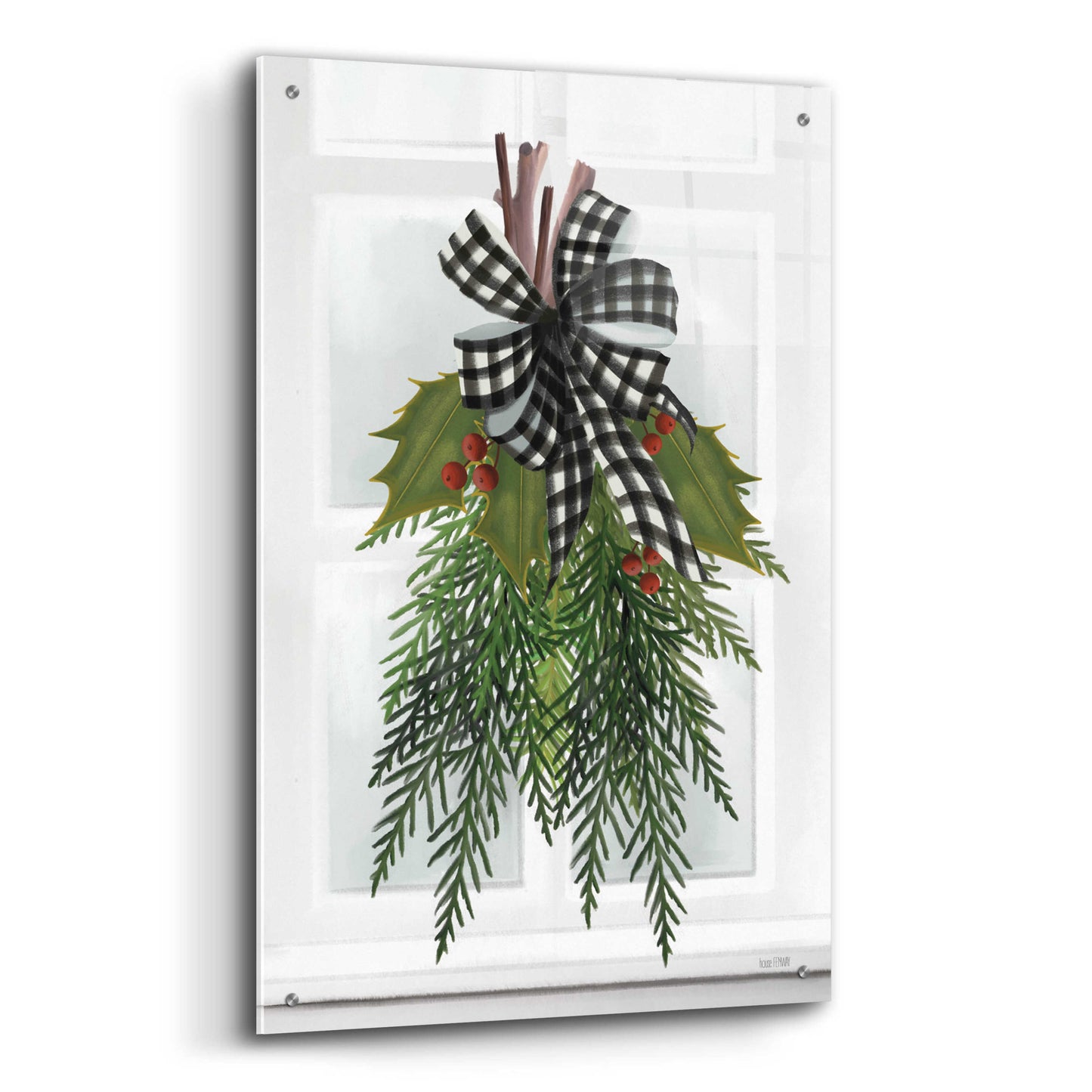 Epic Art 'Holly Christmas Swag' by House Fenway, Acrylic Glass Wall Art,24x36