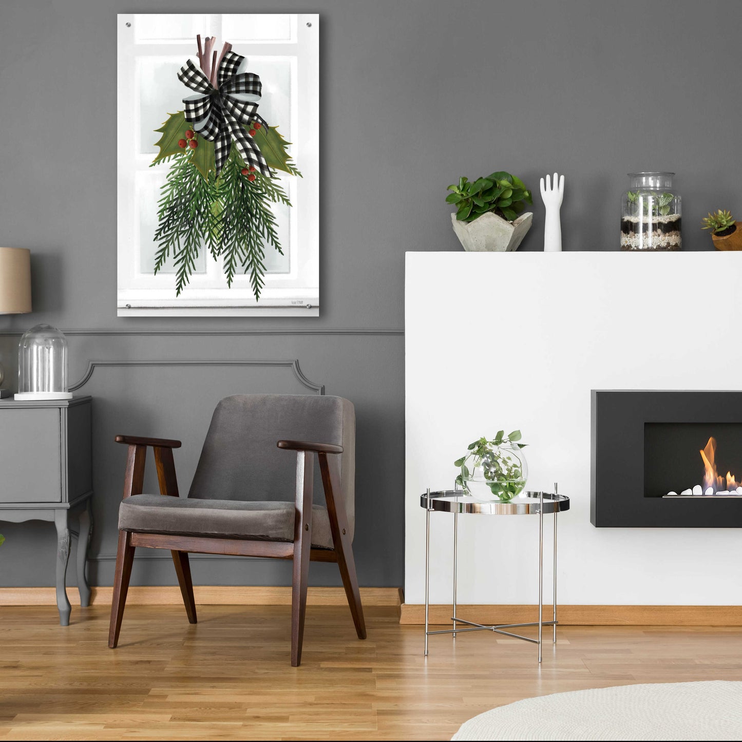 Epic Art 'Holly Christmas Swag' by House Fenway, Acrylic Glass Wall Art,24x36