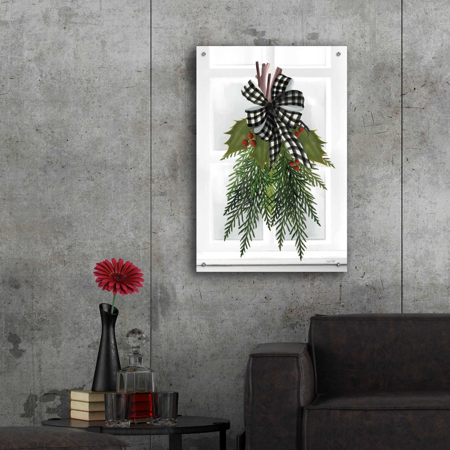 Epic Art 'Holly Christmas Swag' by House Fenway, Acrylic Glass Wall Art,24x36