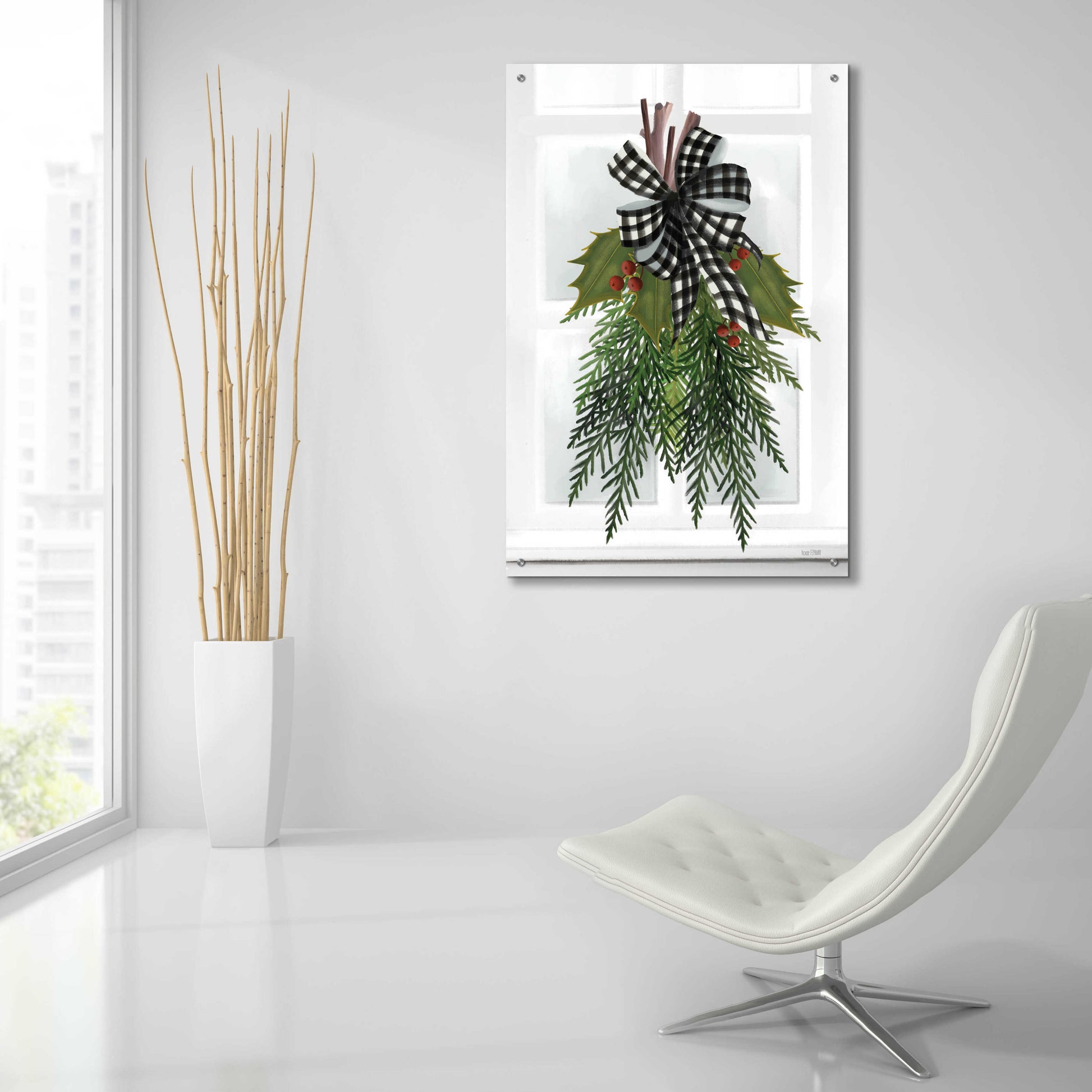 Epic Art 'Holly Christmas Swag' by House Fenway, Acrylic Glass Wall Art,24x36