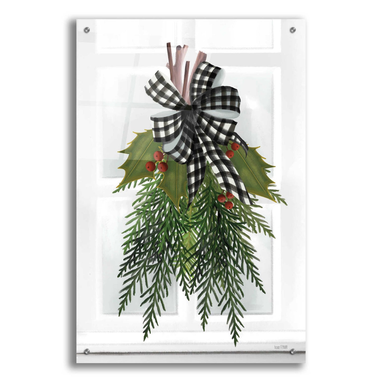 Epic Art 'Holly Christmas Swag' by House Fenway, Acrylic Glass Wall Art,24x36