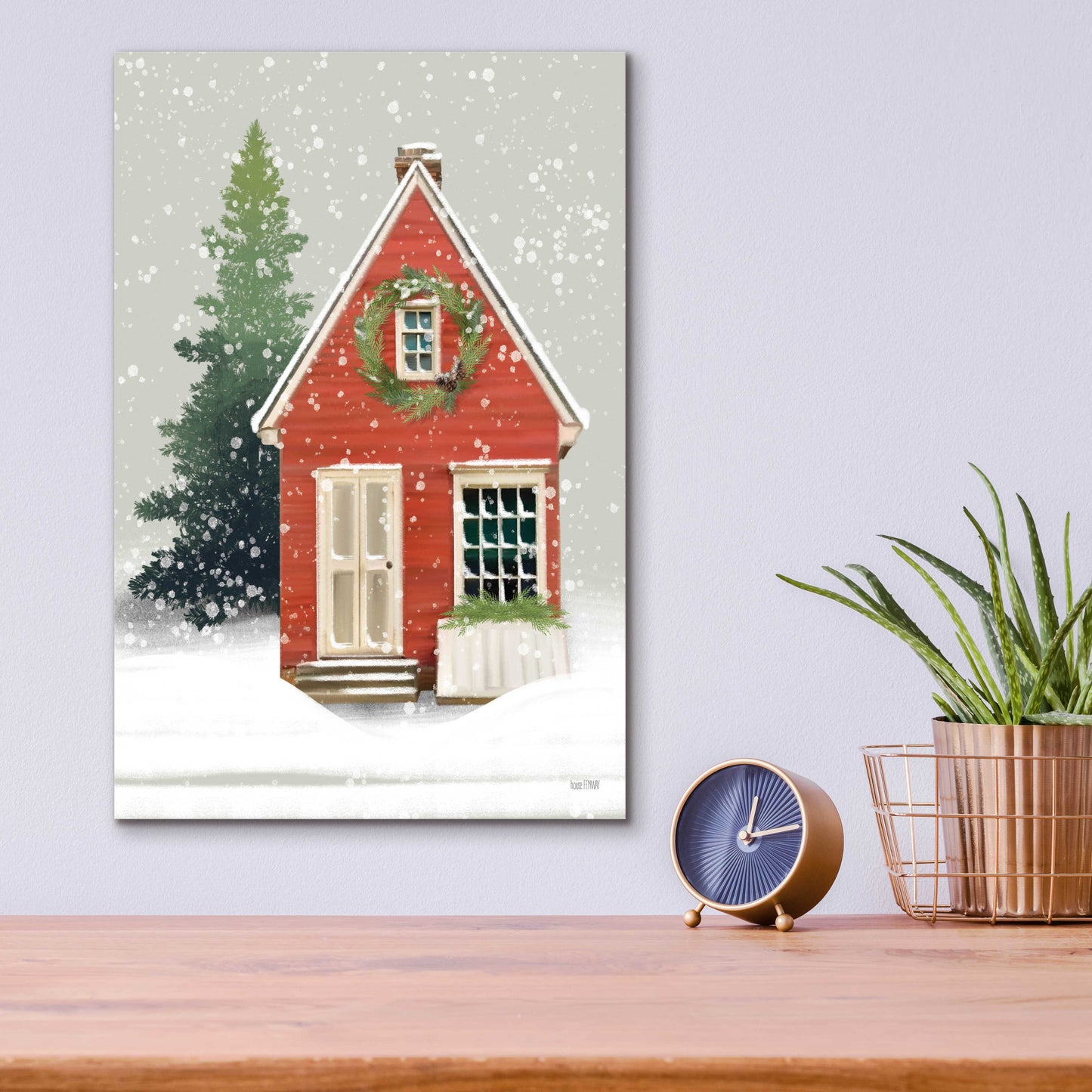 Epic Art 'Home For Christmas' by House Fenway, Acrylic Glass Wall Art,12x16