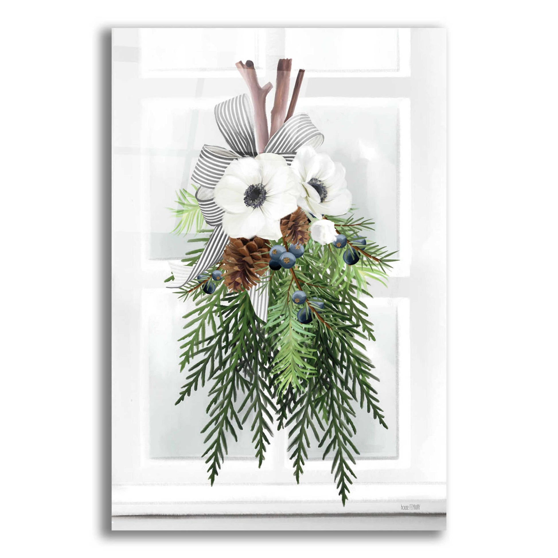 Epic Art 'Juniper Christmas Swag' by House Fenway, Acrylic Glass Wall Art,12x16