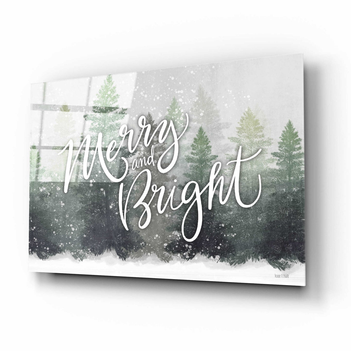 Epic Art 'Merry & Bright Snowfall' by House Fenway, Acrylic Glass Wall Art,16x12