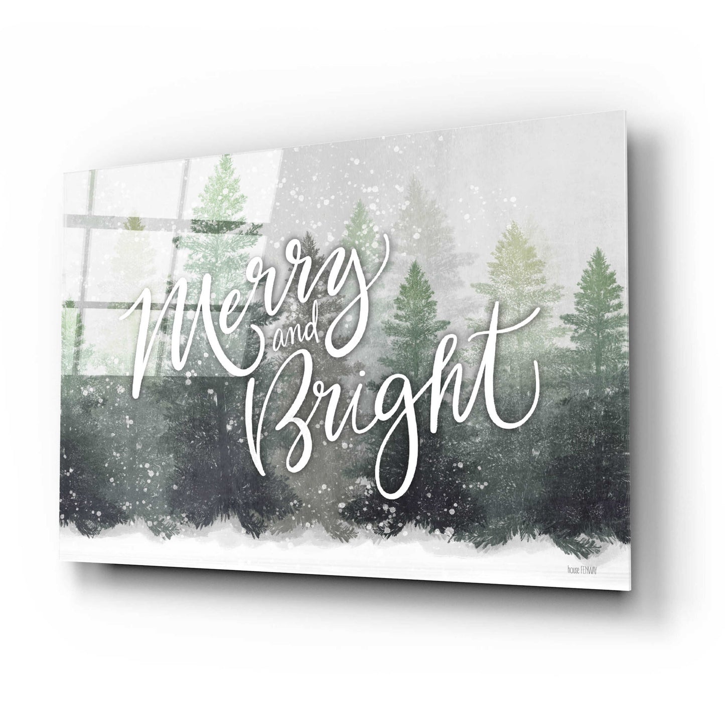 Epic Art 'Merry & Bright Snowfall' by House Fenway, Acrylic Glass Wall Art,24x16