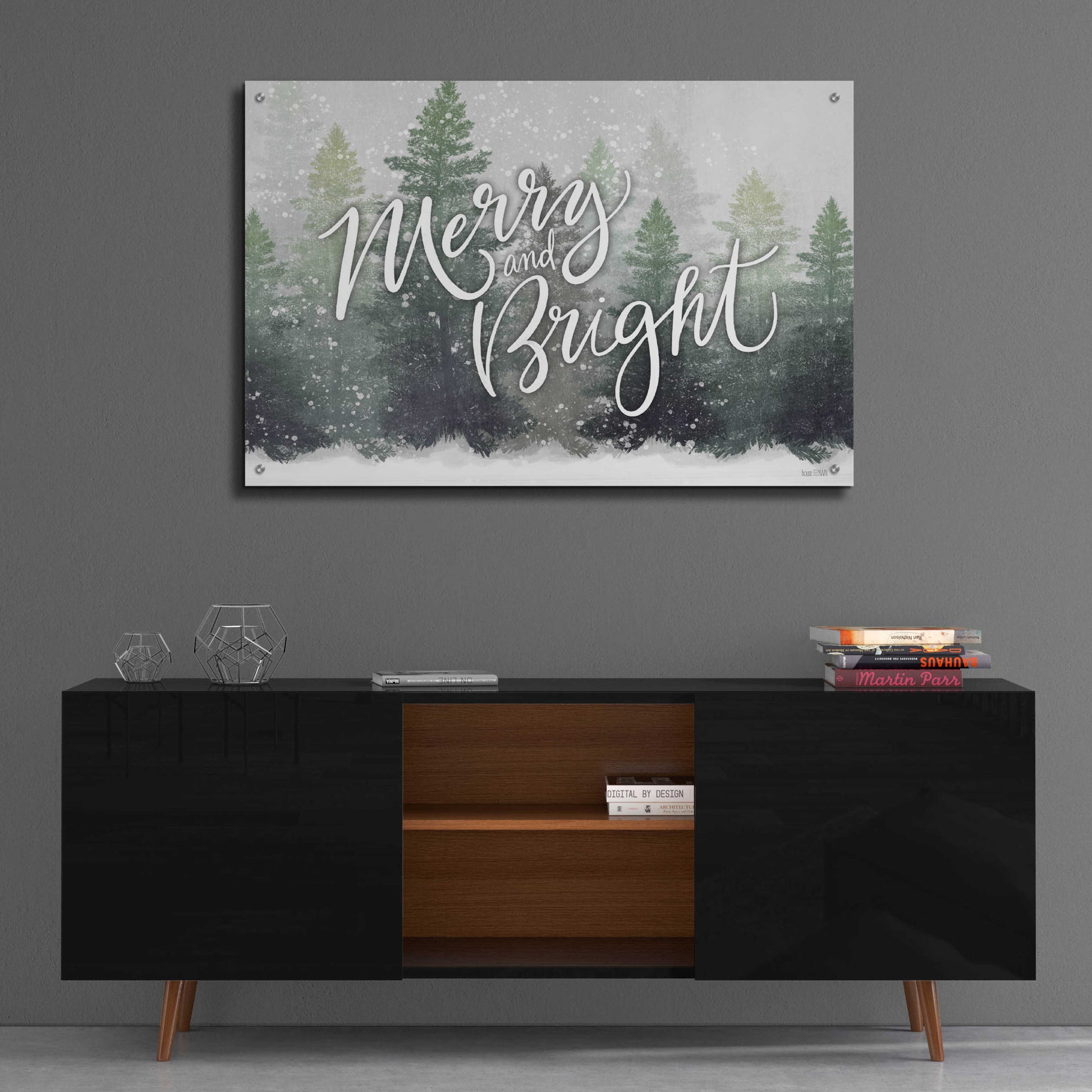 Epic Art 'Merry & Bright Snowfall' by House Fenway, Acrylic Glass Wall Art,36x24