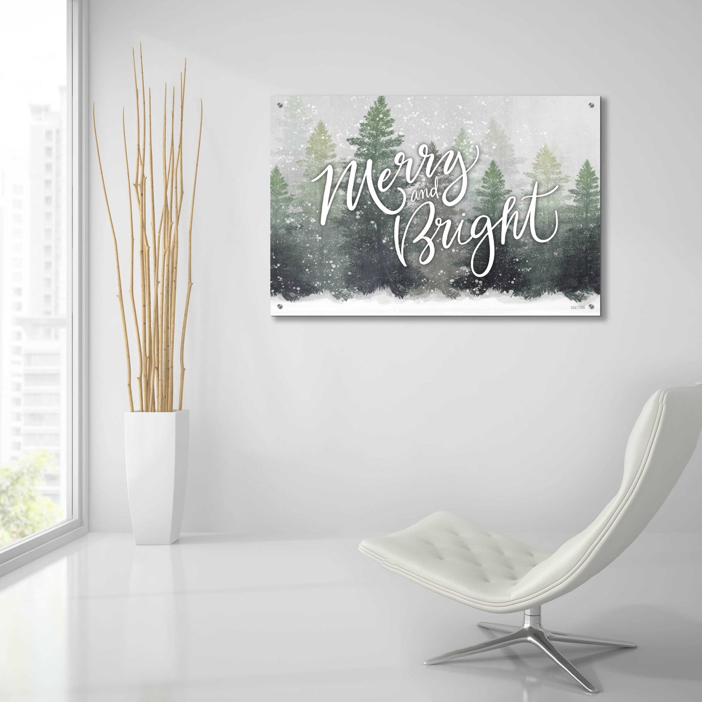 Epic Art 'Merry & Bright Snowfall' by House Fenway, Acrylic Glass Wall Art,36x24