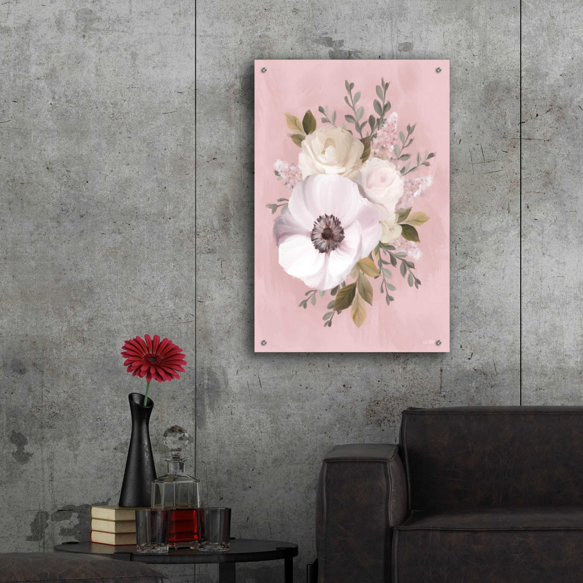 Epic Art 'Pink Lover Bouquet' by House Fenway, Acrylic Glass Wall Art,24x36