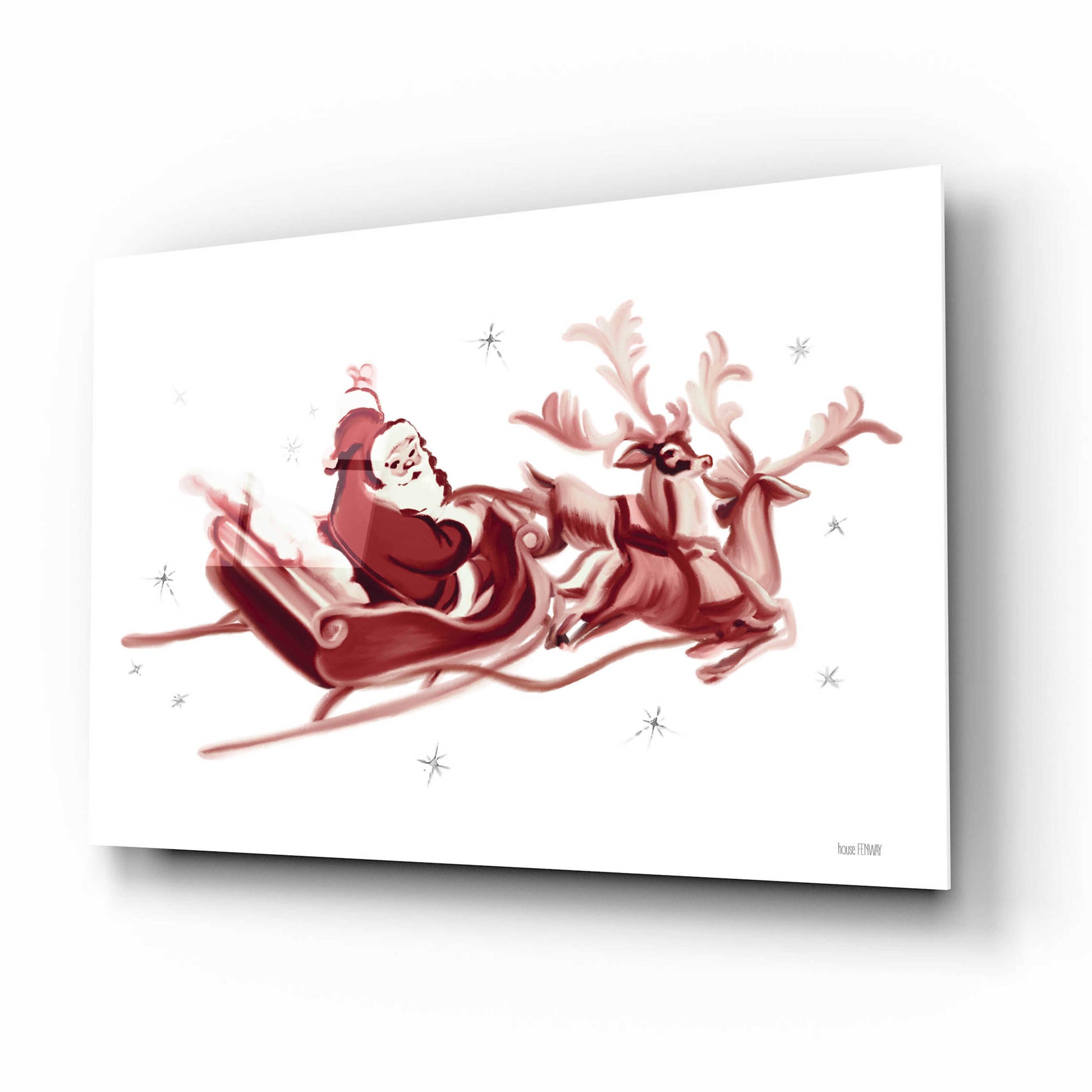 Epic Art 'Retro Santa' by House Fenway, Acrylic Glass Wall Art,16x12