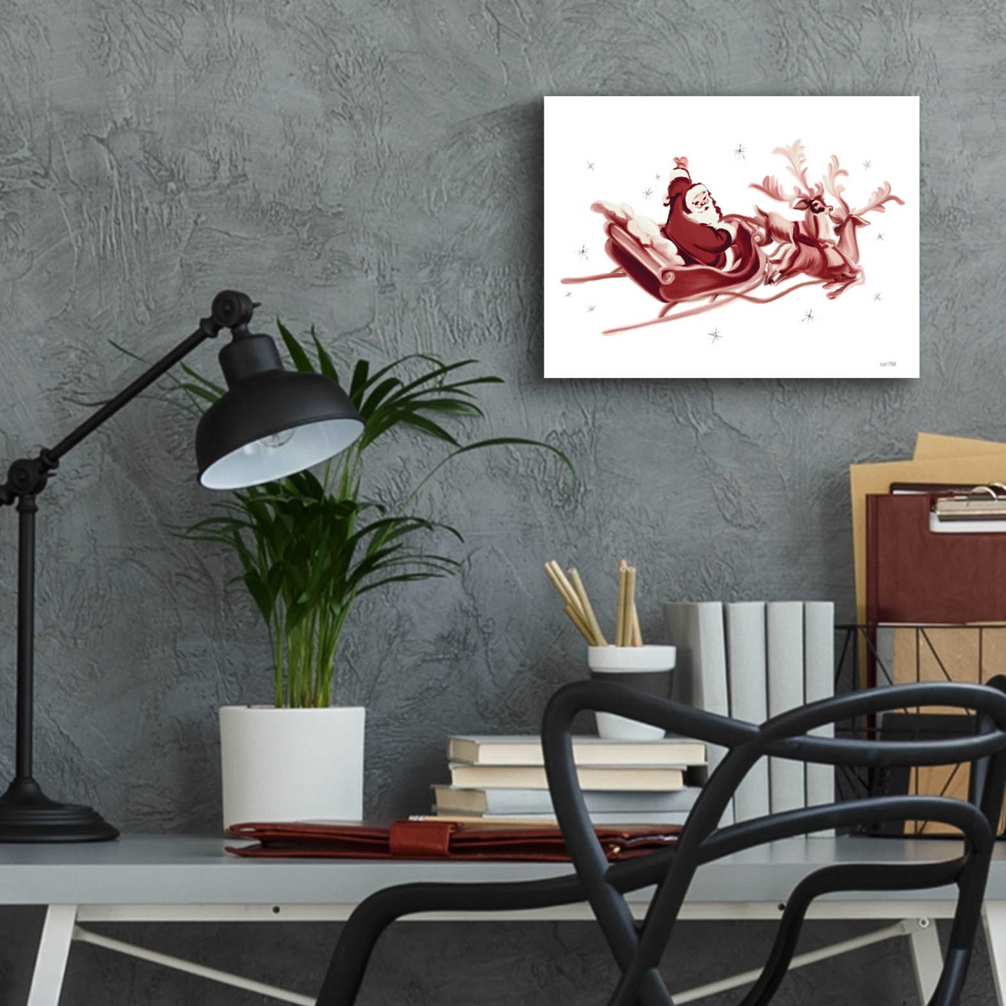 Epic Art 'Retro Santa' by House Fenway, Acrylic Glass Wall Art,16x12