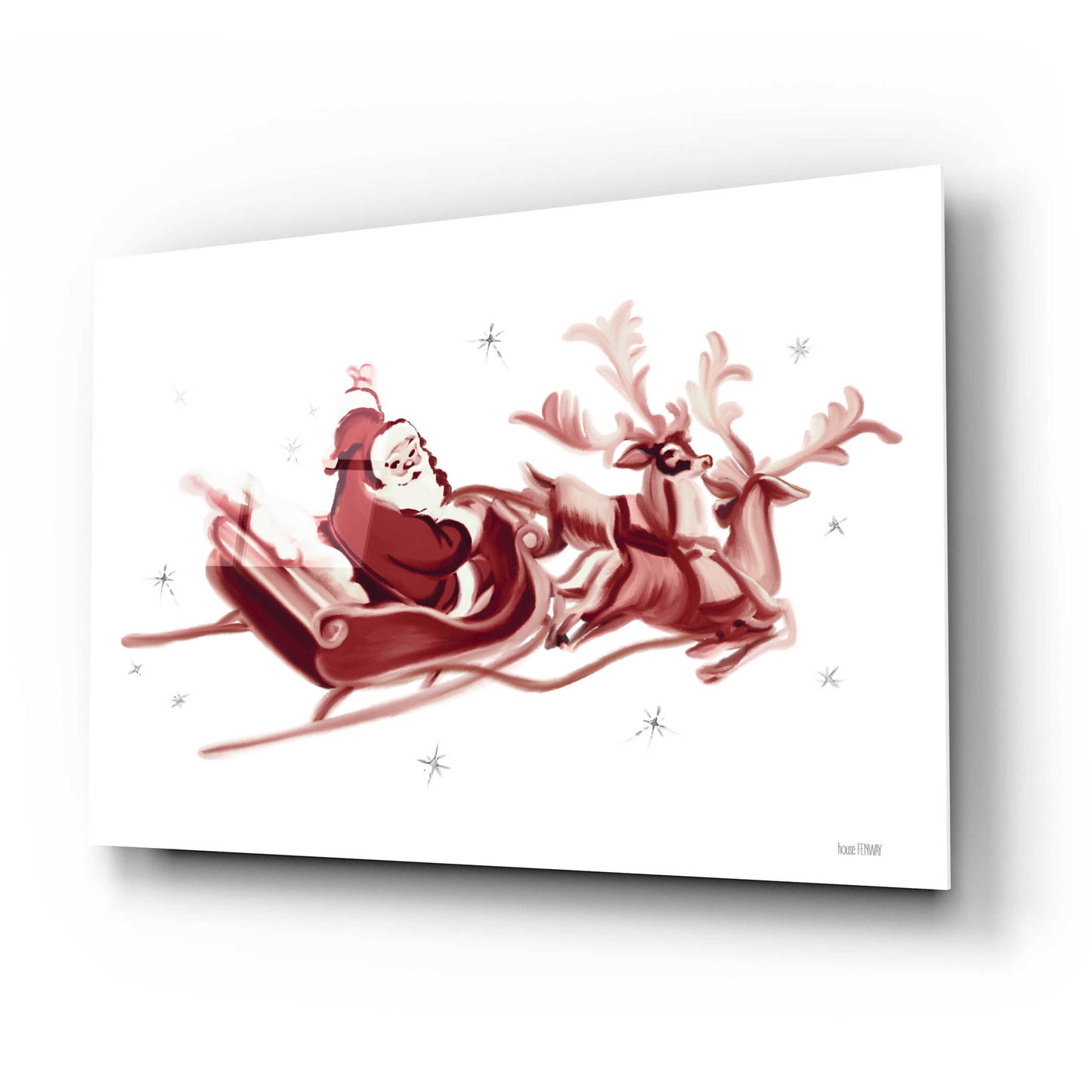 Epic Art 'Retro Santa' by House Fenway, Acrylic Glass Wall Art,24x16