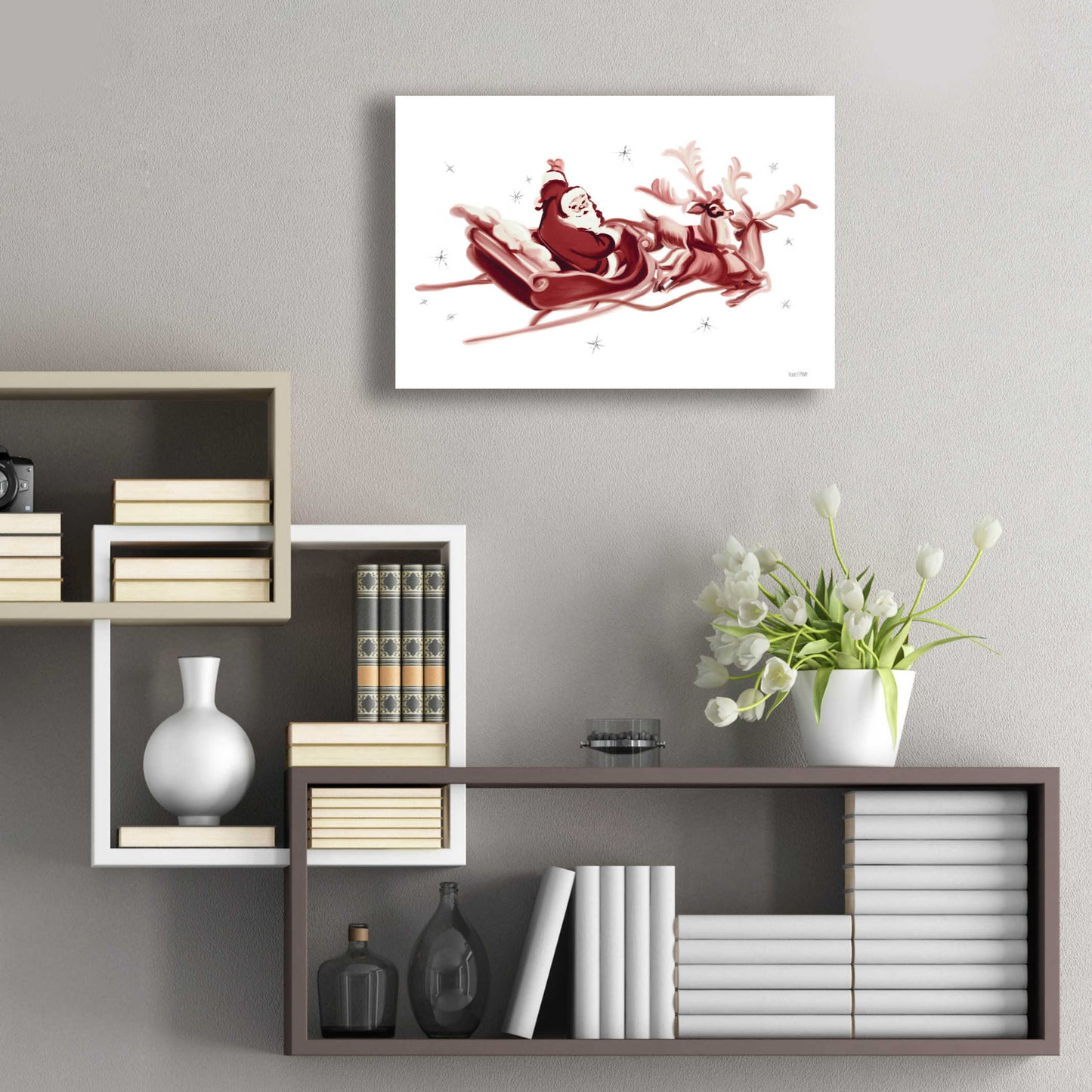 Epic Art 'Retro Santa' by House Fenway, Acrylic Glass Wall Art,24x16