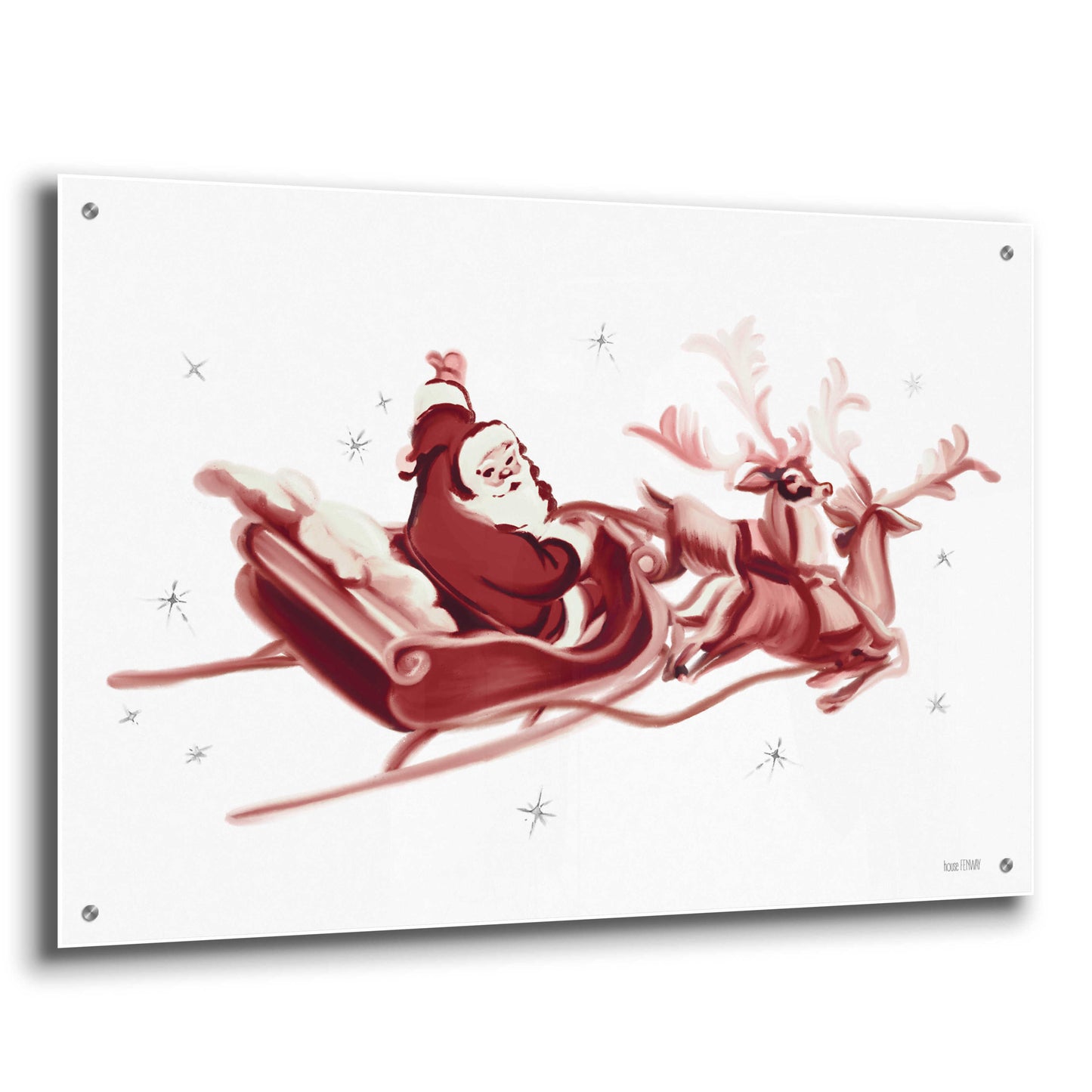 Epic Art 'Retro Santa' by House Fenway, Acrylic Glass Wall Art,36x24