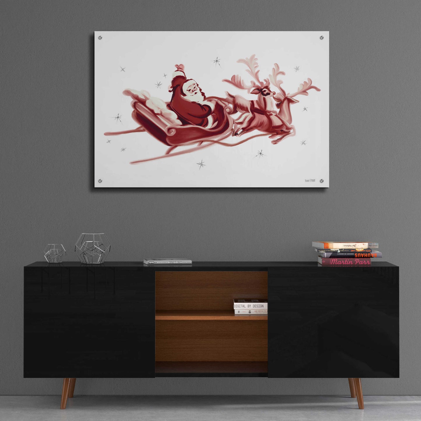 Epic Art 'Retro Santa' by House Fenway, Acrylic Glass Wall Art,36x24