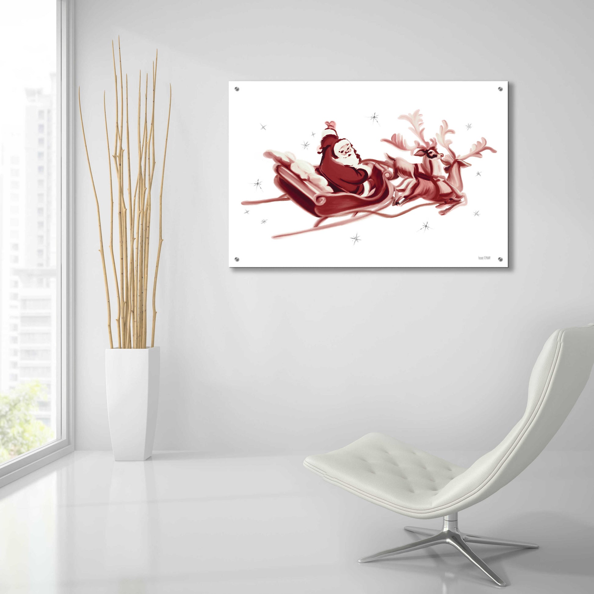 Epic Art 'Retro Santa' by House Fenway, Acrylic Glass Wall Art,36x24