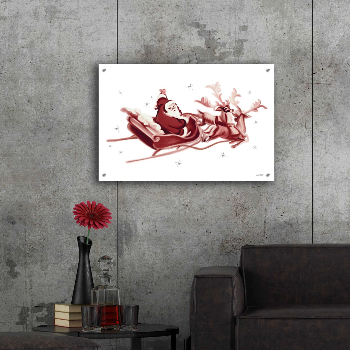 Epic Art 'Retro Santa' by House Fenway, Acrylic Glass Wall Art,36x24