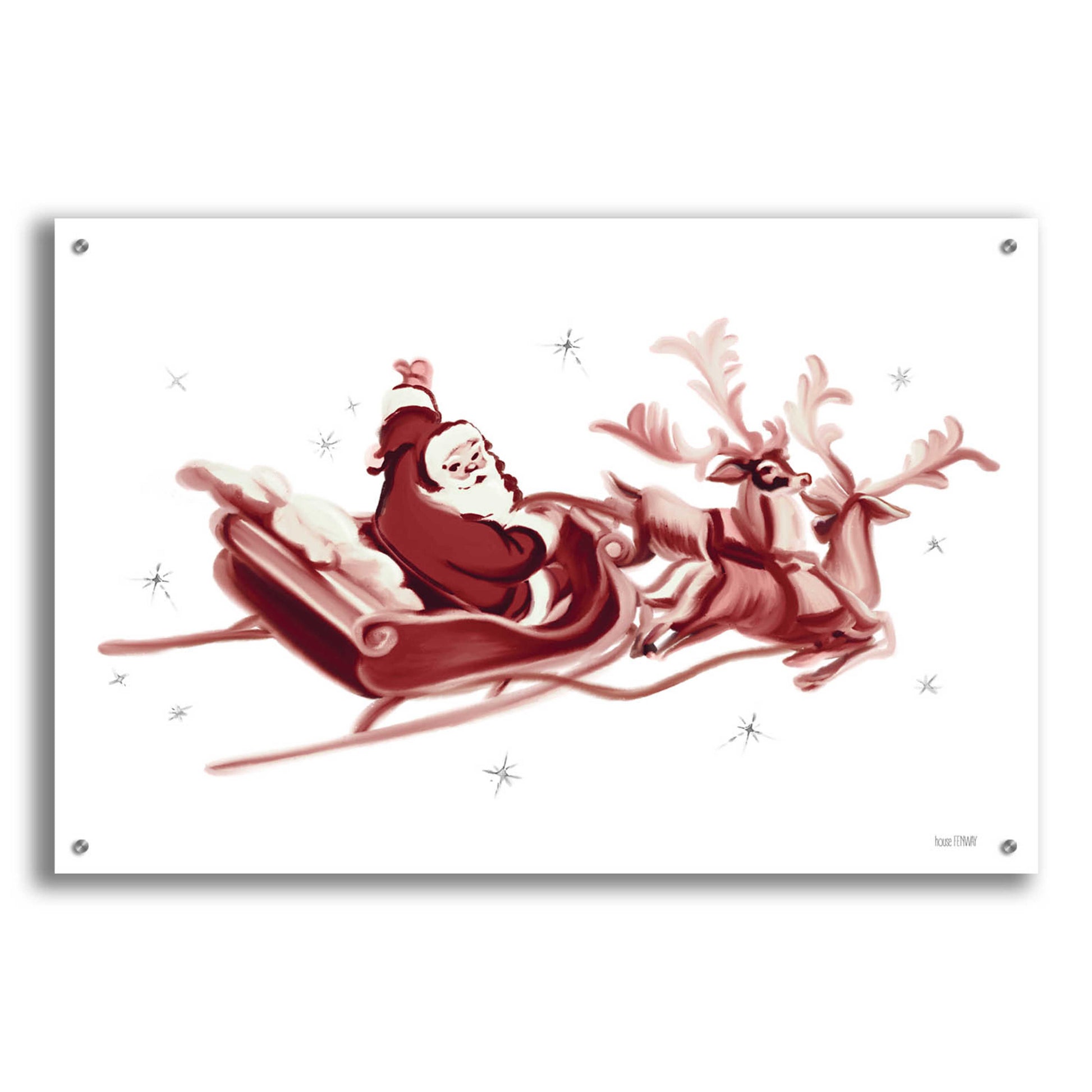 Epic Art 'Retro Santa' by House Fenway, Acrylic Glass Wall Art,36x24