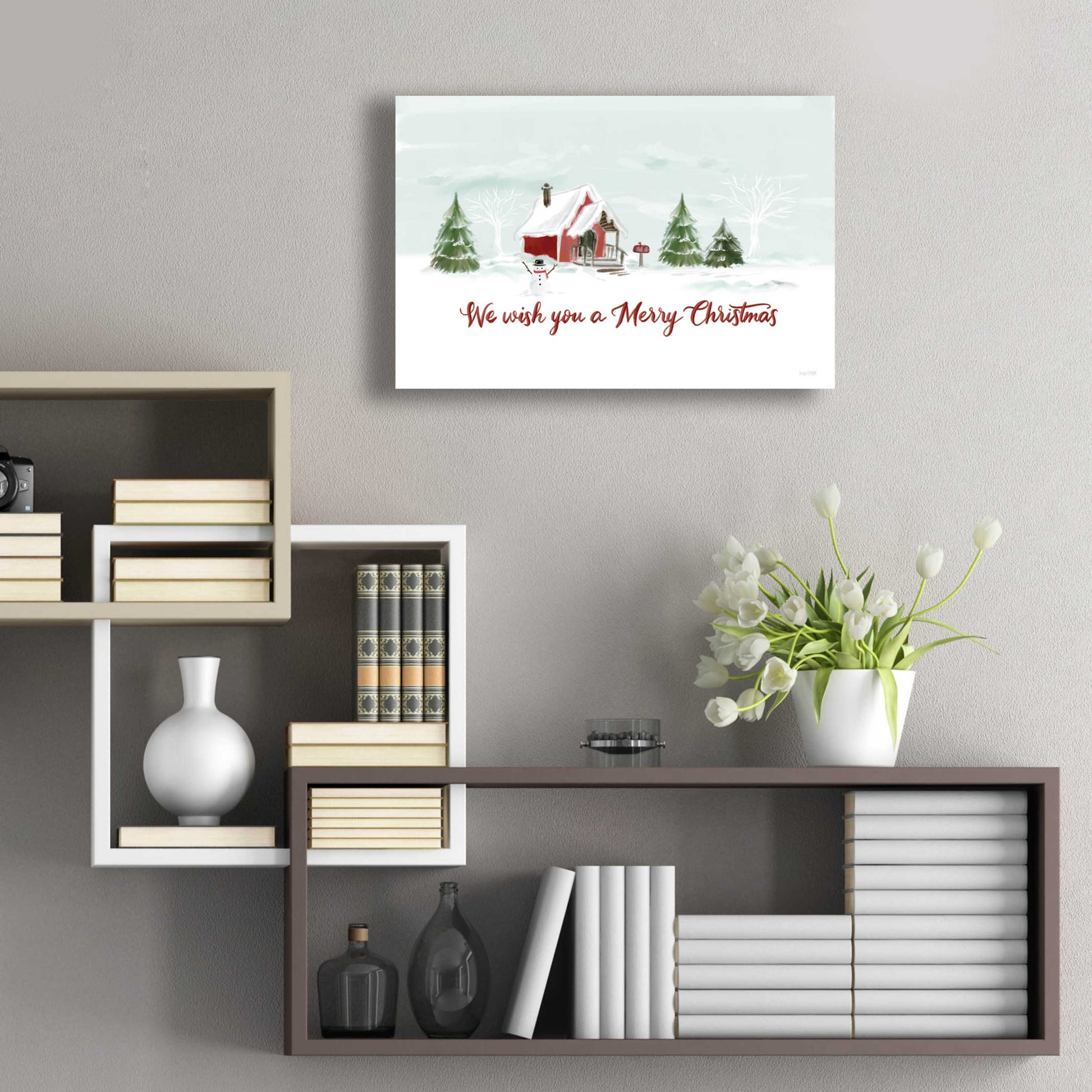 Epic Art 'Snowy Christmas House' by House Fenway, Acrylic Glass Wall Art,24x16