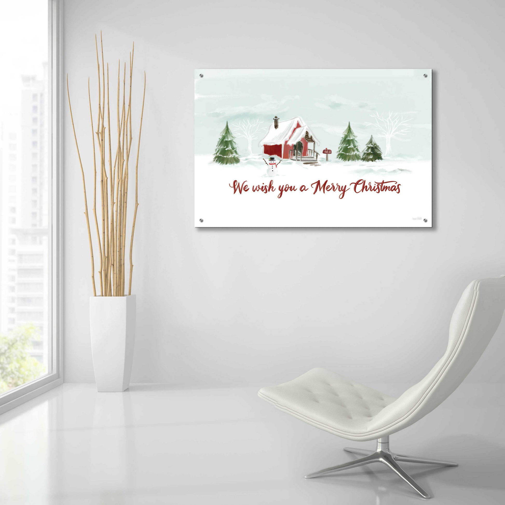 Epic Art 'Snowy Christmas House' by House Fenway, Acrylic Glass Wall Art,36x24