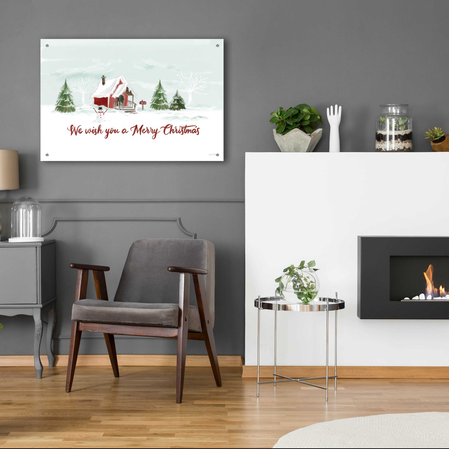 Epic Art 'Snowy Christmas House' by House Fenway, Acrylic Glass Wall Art,36x24