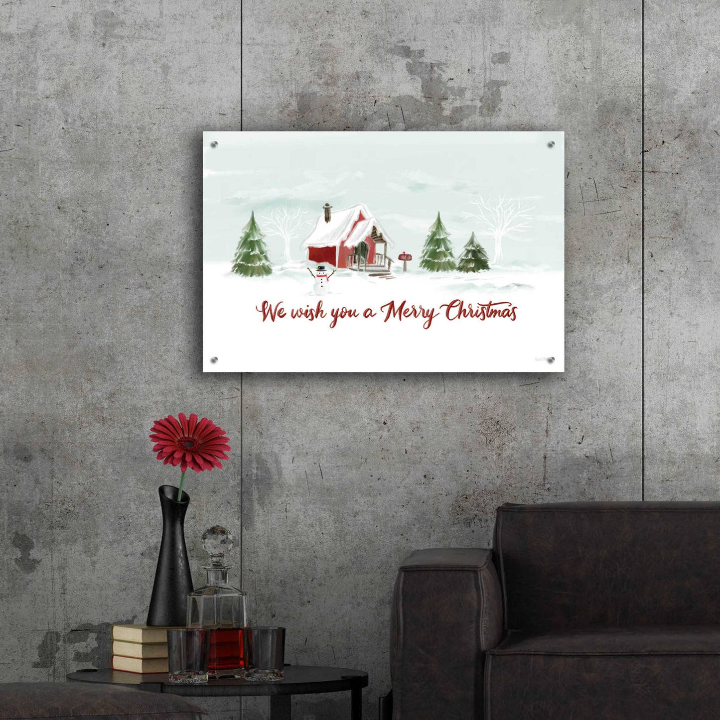 Epic Art 'Snowy Christmas House' by House Fenway, Acrylic Glass Wall Art,36x24