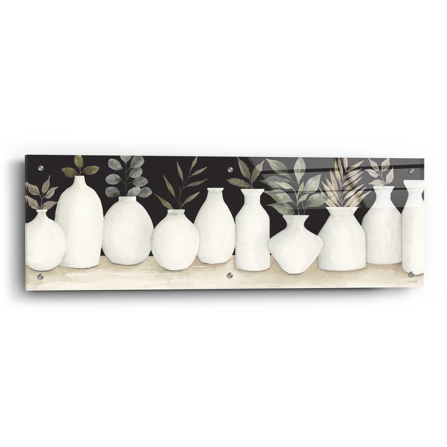 Epic Art 'Ebony And Ivory' by Cindy Jacobs, Acrylic Glass Wall Art,36x12