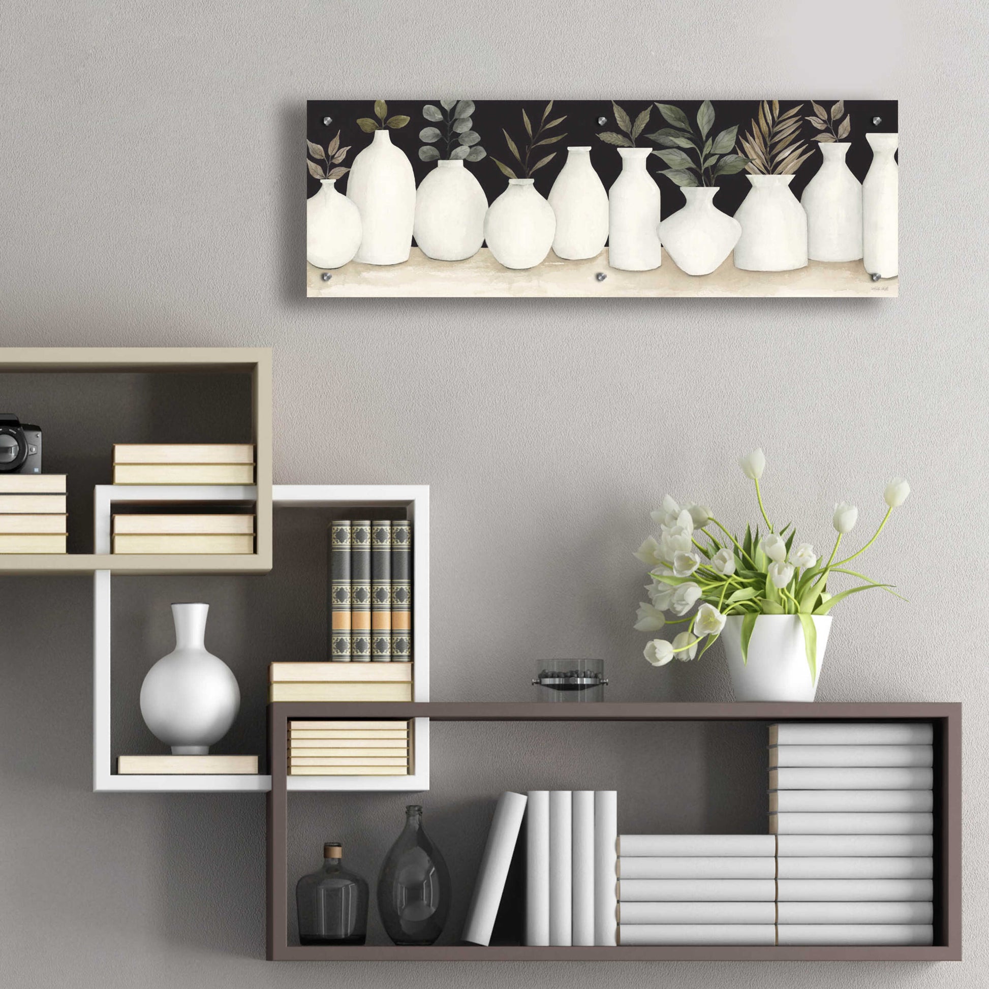 Epic Art 'Ebony And Ivory' by Cindy Jacobs, Acrylic Glass Wall Art,36x12