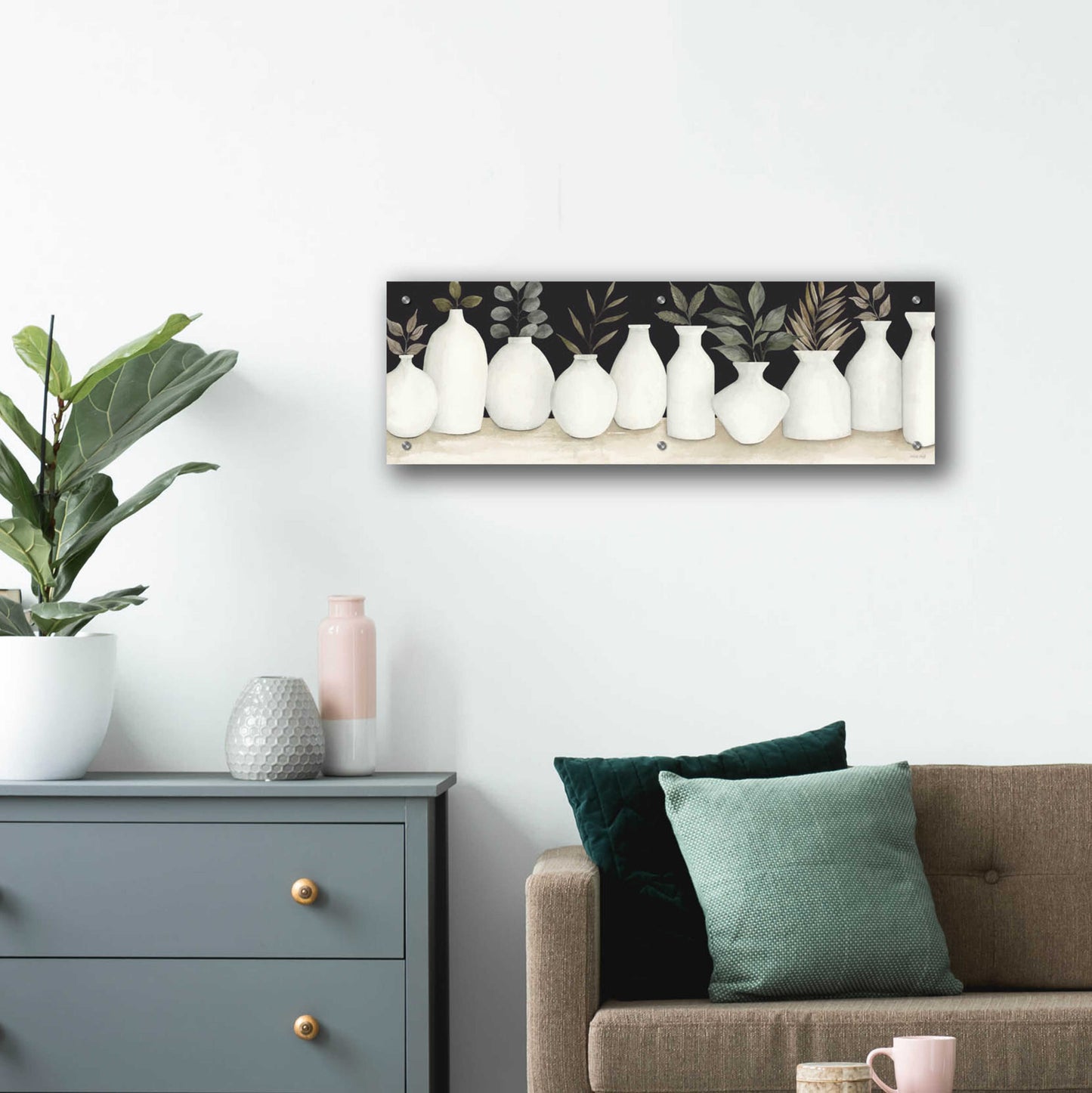 Epic Art 'Ebony And Ivory' by Cindy Jacobs, Acrylic Glass Wall Art,36x12