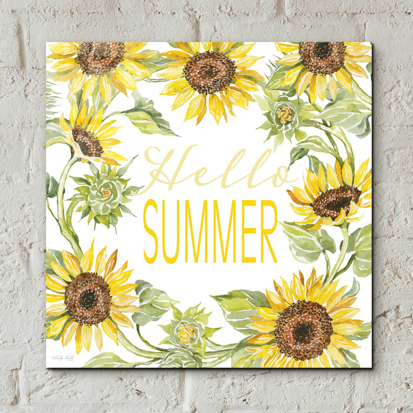 Epic Art 'Hello Summer' by Cindy Jacobs, Acrylic Glass Wall Art,12x12