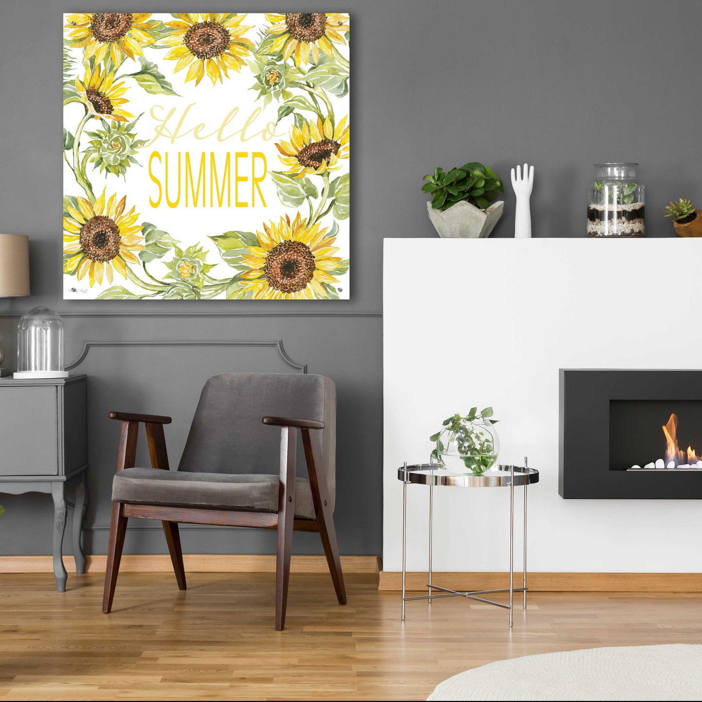 Epic Art 'Hello Summer' by Cindy Jacobs, Acrylic Glass Wall Art,36x36