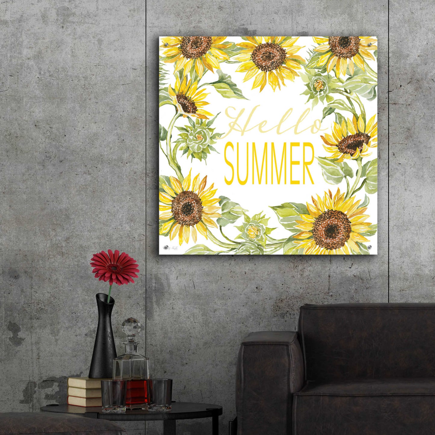 Epic Art 'Hello Summer' by Cindy Jacobs, Acrylic Glass Wall Art,36x36