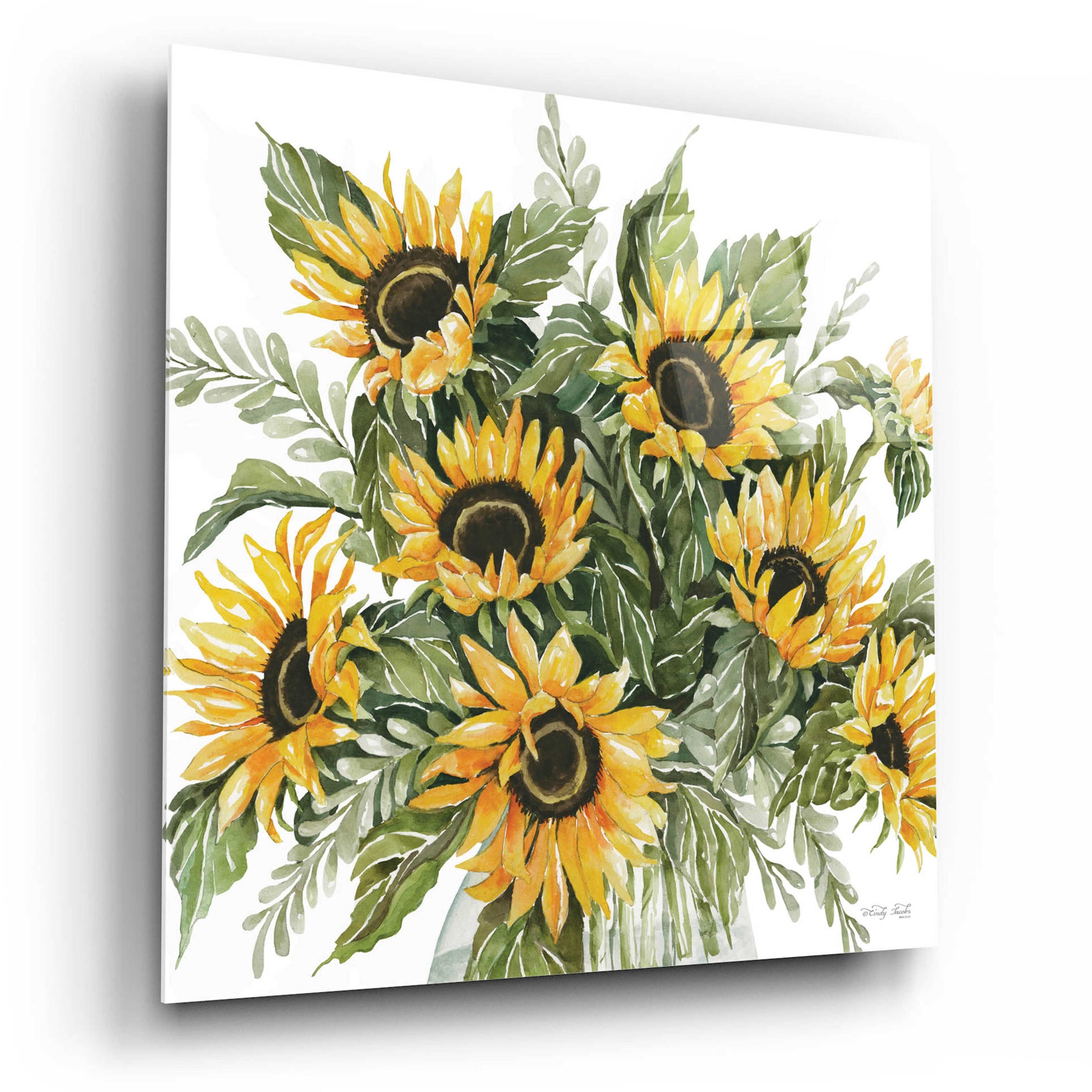 Epic Art 'Sunshine Bouquet' by Cindy Jacobs, Acrylic Glass Wall Art,12x12