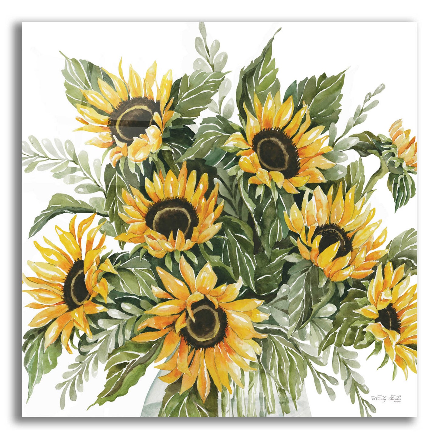 Epic Art 'Sunshine Bouquet' by Cindy Jacobs, Acrylic Glass Wall Art,12x12