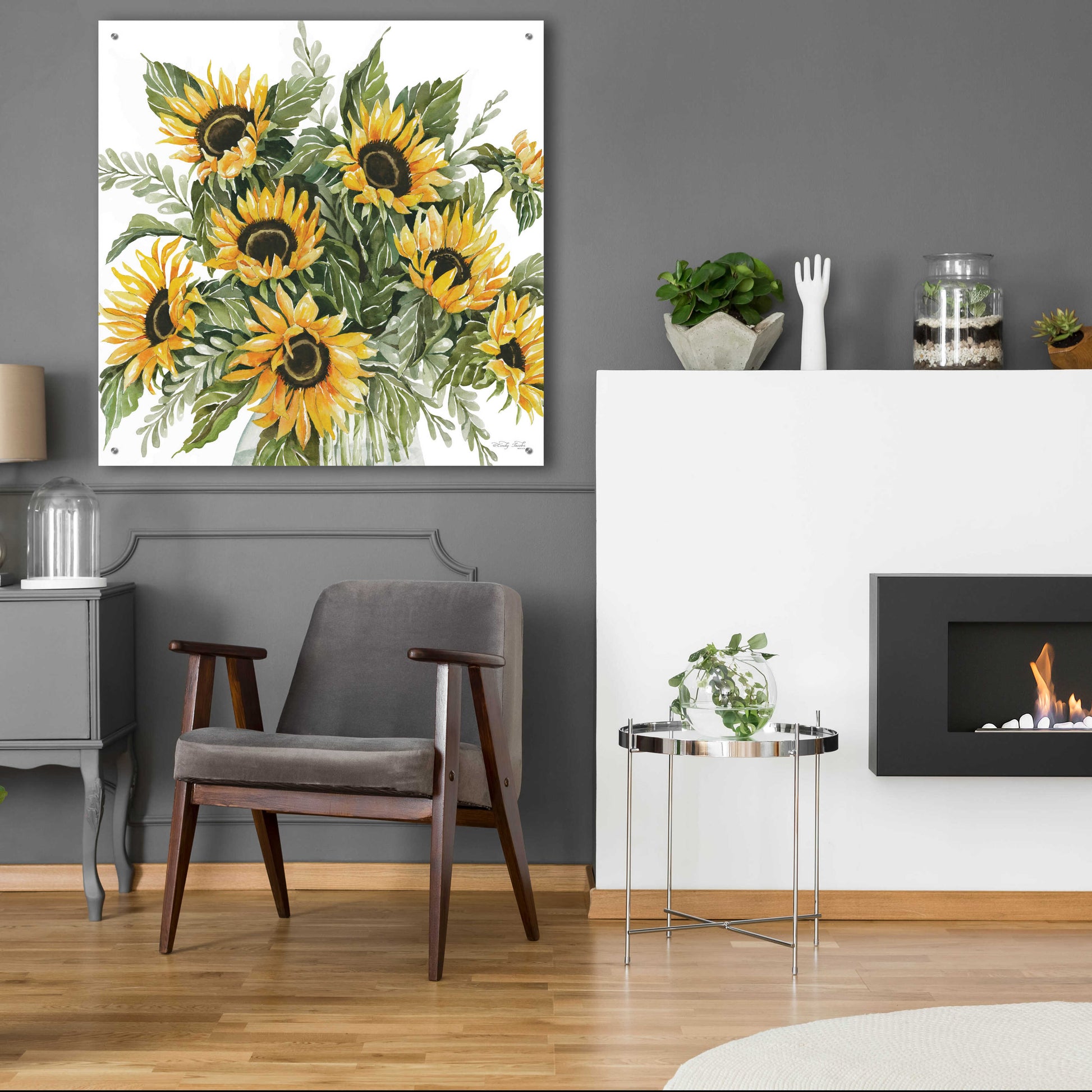 Epic Art 'Sunshine Bouquet' by Cindy Jacobs, Acrylic Glass Wall Art,36x36