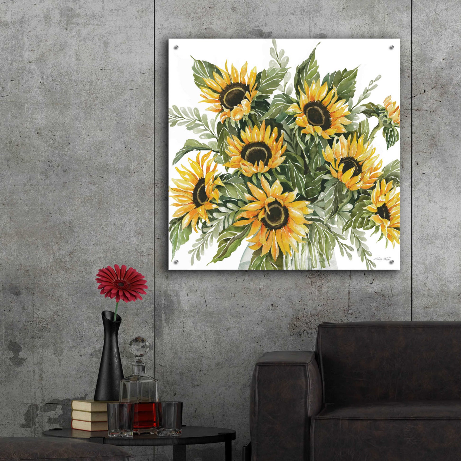 Epic Art 'Sunshine Bouquet' by Cindy Jacobs, Acrylic Glass Wall Art,36x36