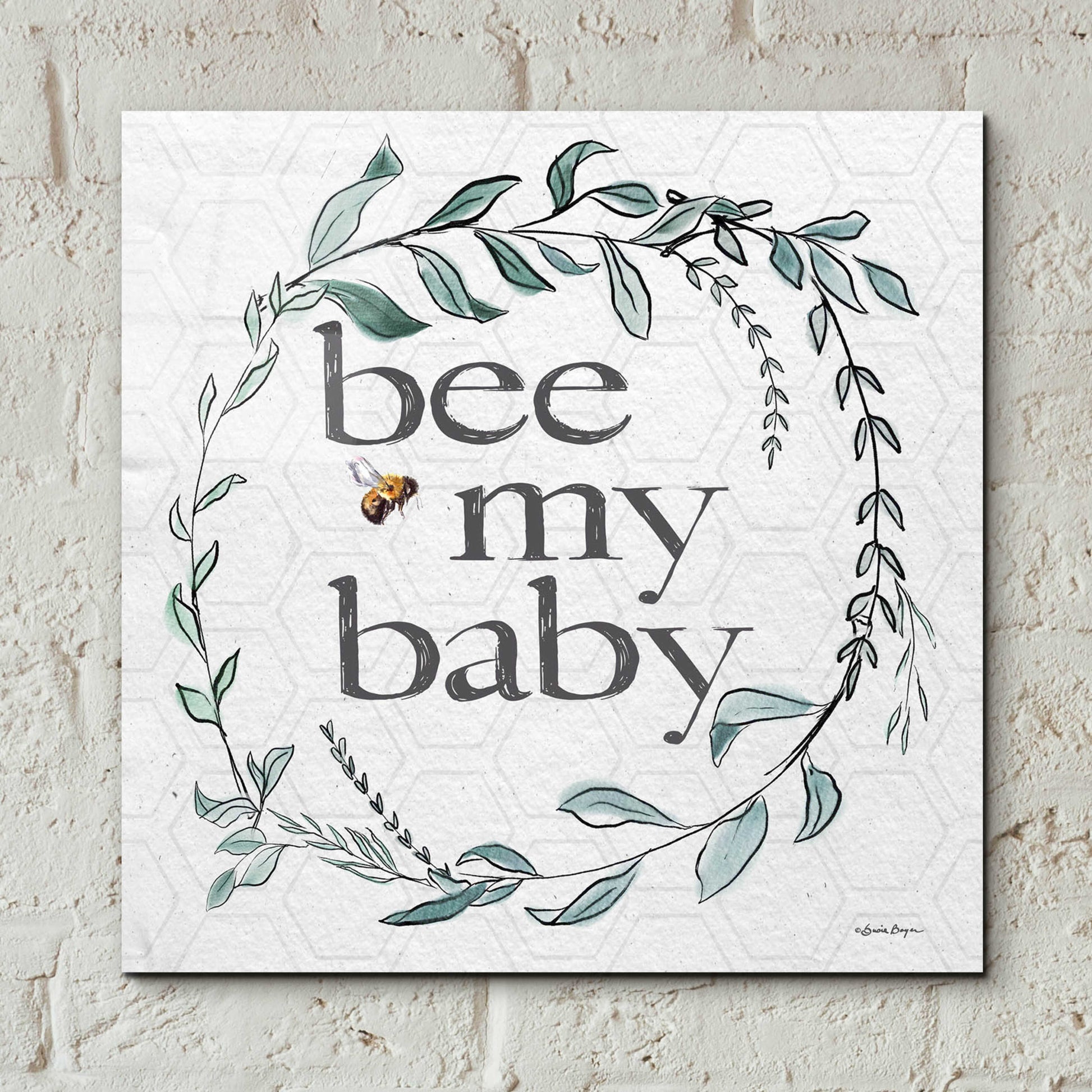 Epic Art 'Bee My Baby' by Susie Boyer, Acrylic Glass Wall Art,12x12