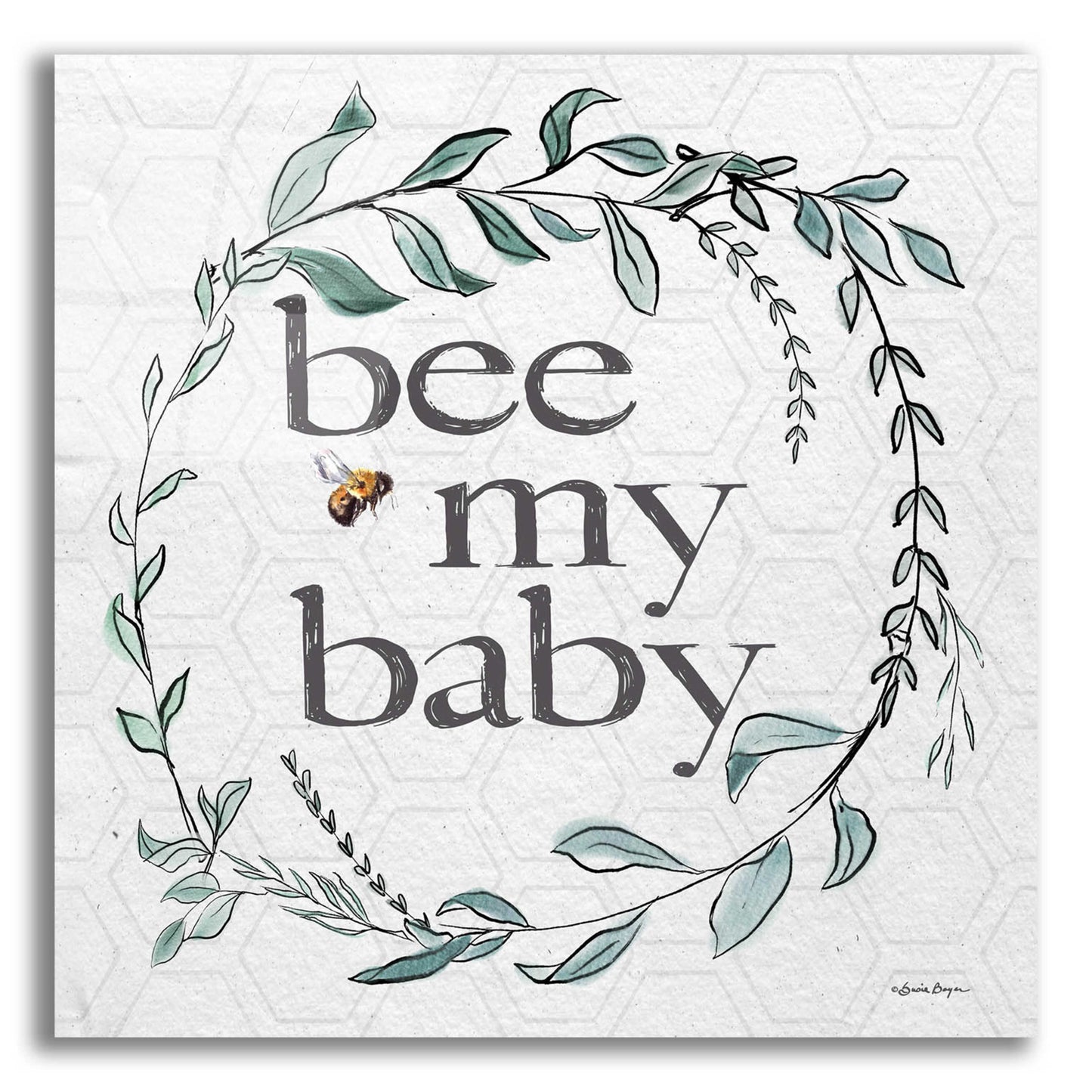 Epic Art 'Bee My Baby' by Susie Boyer, Acrylic Glass Wall Art,12x12