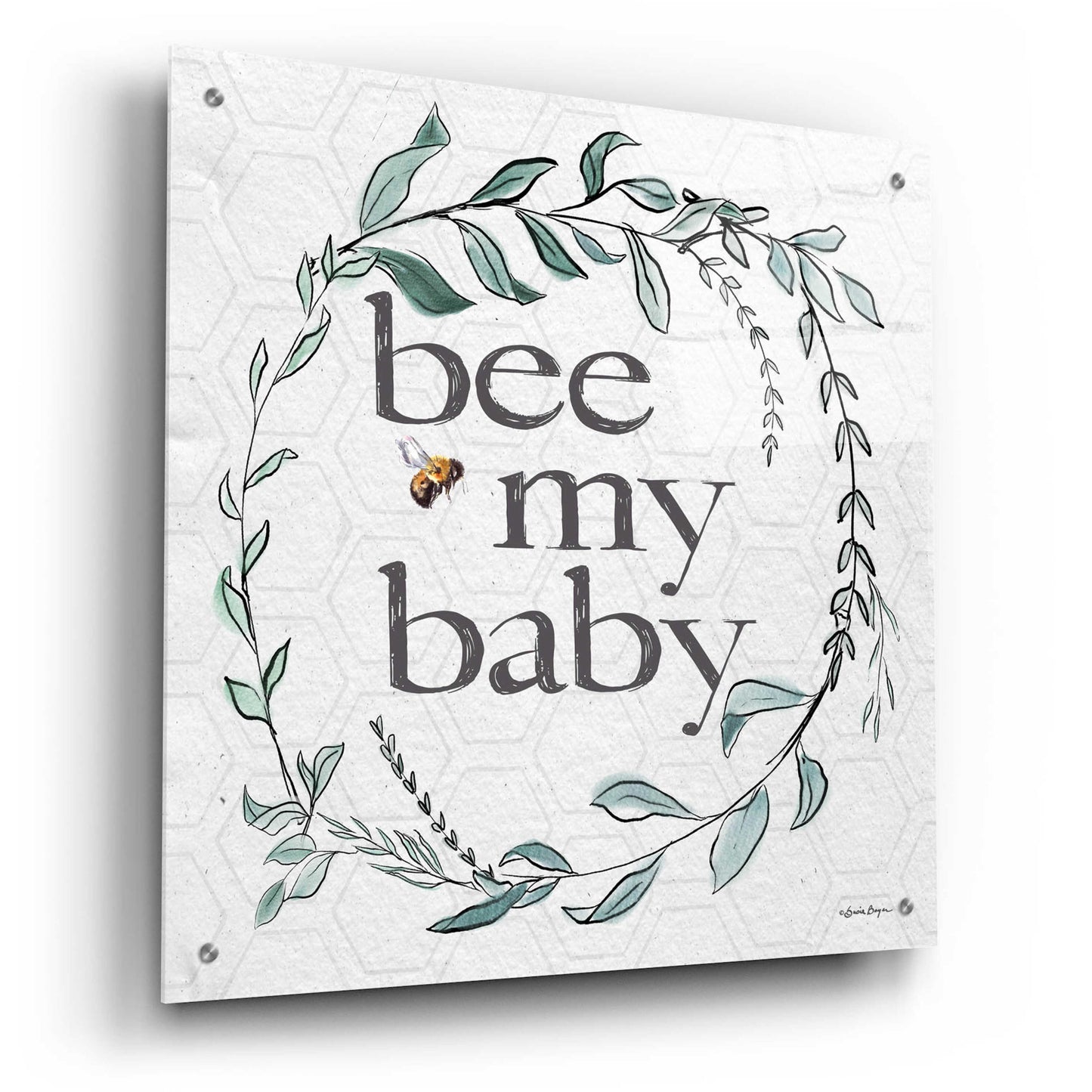 Epic Art 'Bee My Baby' by Susie Boyer, Acrylic Glass Wall Art,24x24