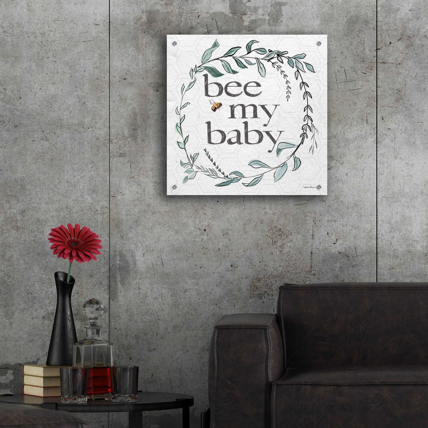 Epic Art 'Bee My Baby' by Susie Boyer, Acrylic Glass Wall Art,24x24