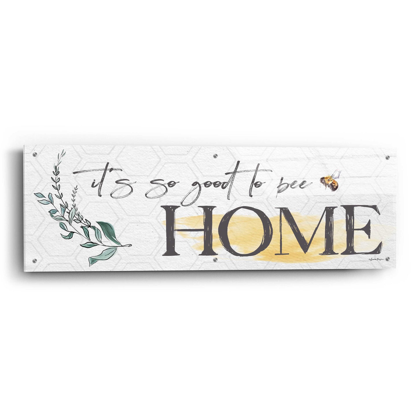 Epic Art 'Its So Good To Bee Home' by Susie Boyer, Acrylic Glass Wall Art,48x16