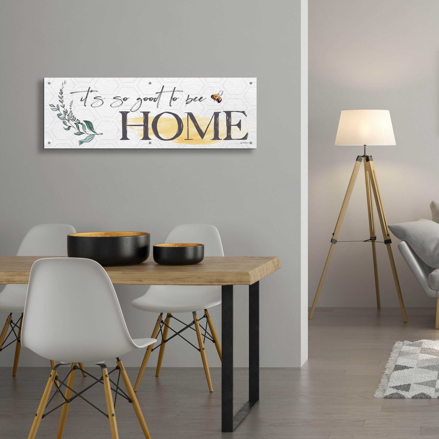 Epic Art 'Its So Good To Bee Home' by Susie Boyer, Acrylic Glass Wall Art,48x16