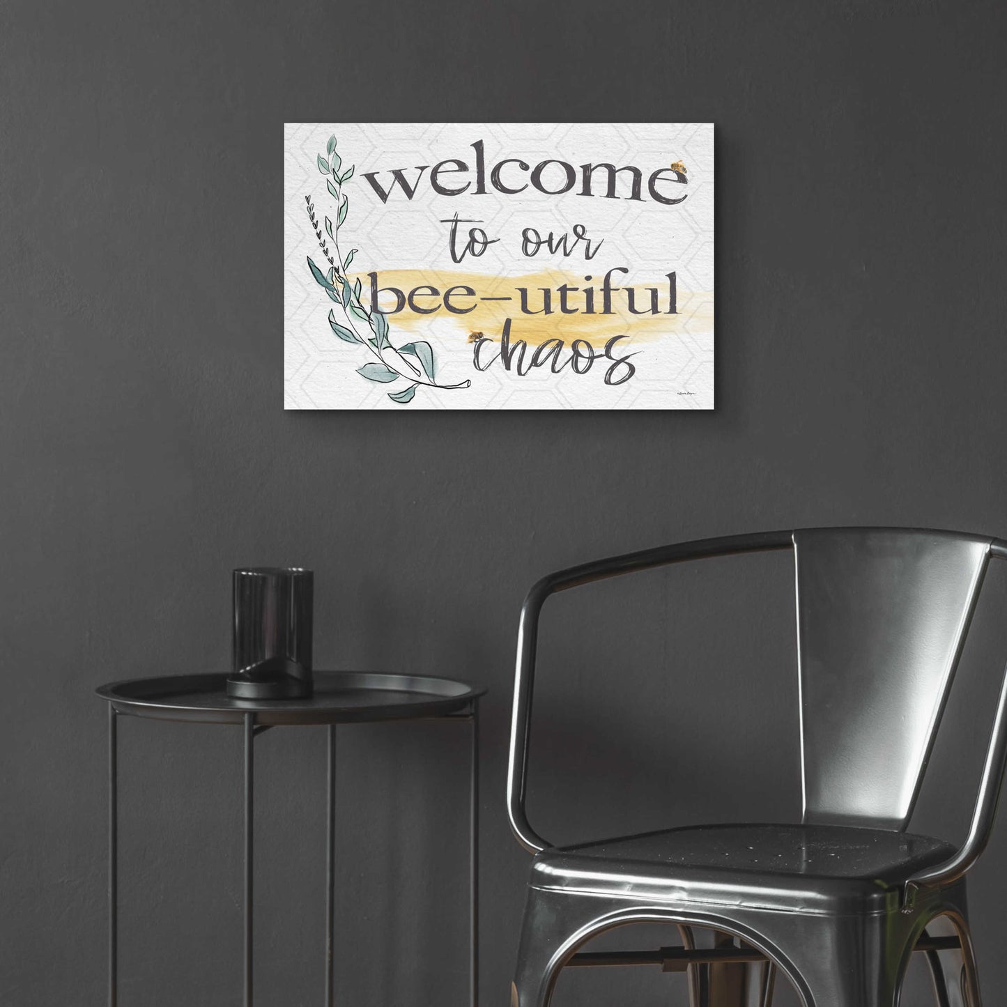 Epic Art 'Welcome To Our Bee-utiful Chaos' by Susie Boyer, Acrylic Glass Wall Art,24x16