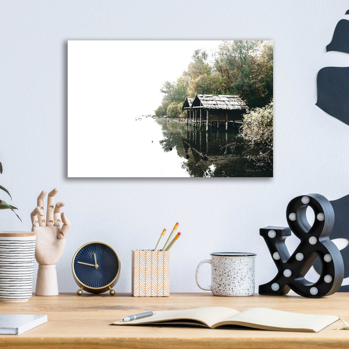 Epic Art 'Docs On The Lake' by Susan Ball, Acrylic Glass Wall Art,16x12